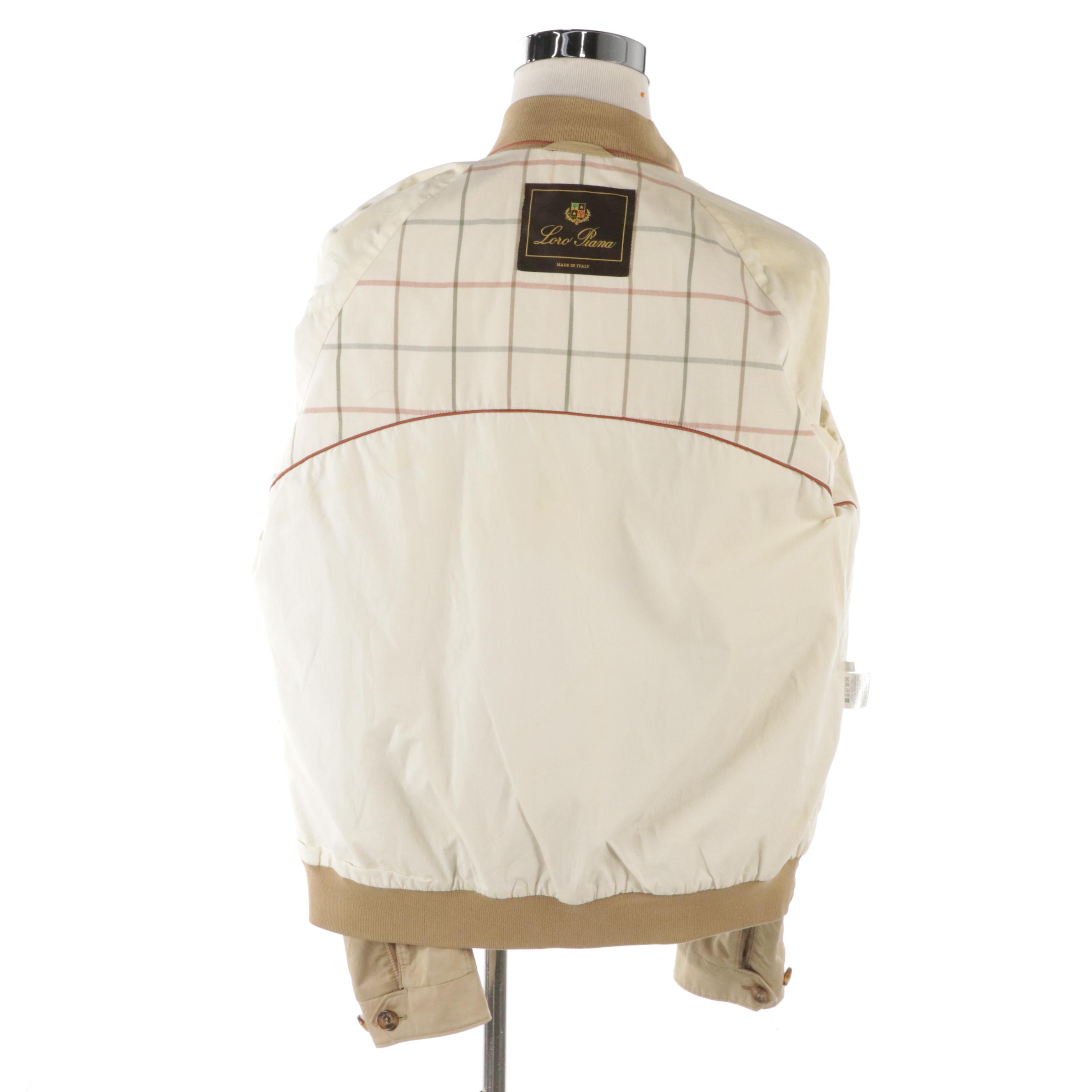 Men's Loro Piana Navy Cashmere Vest and Beige Cotton Jacket