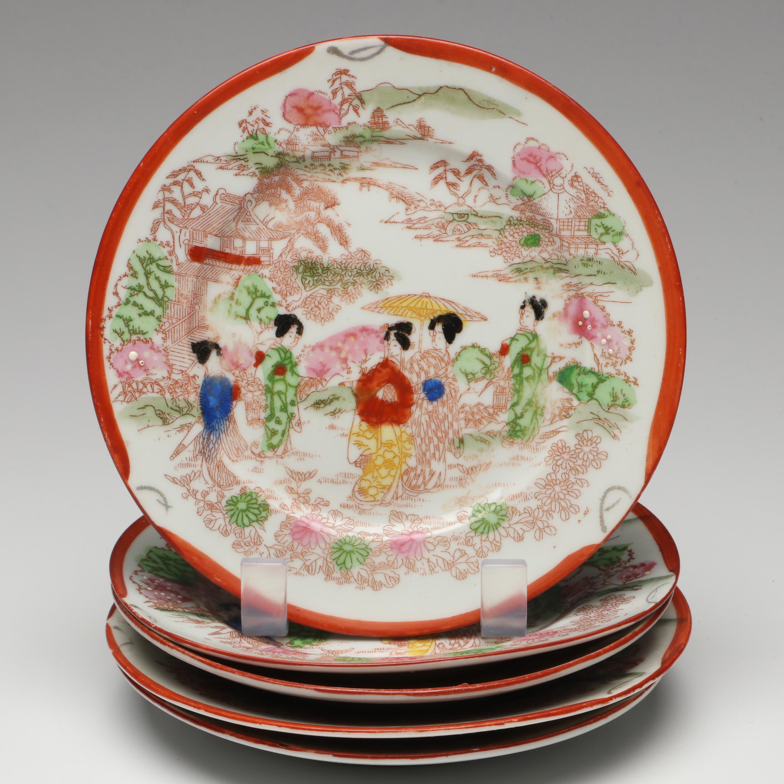 Japanese Hand-Painted Imari and Kutani Ware Porcelain Plates