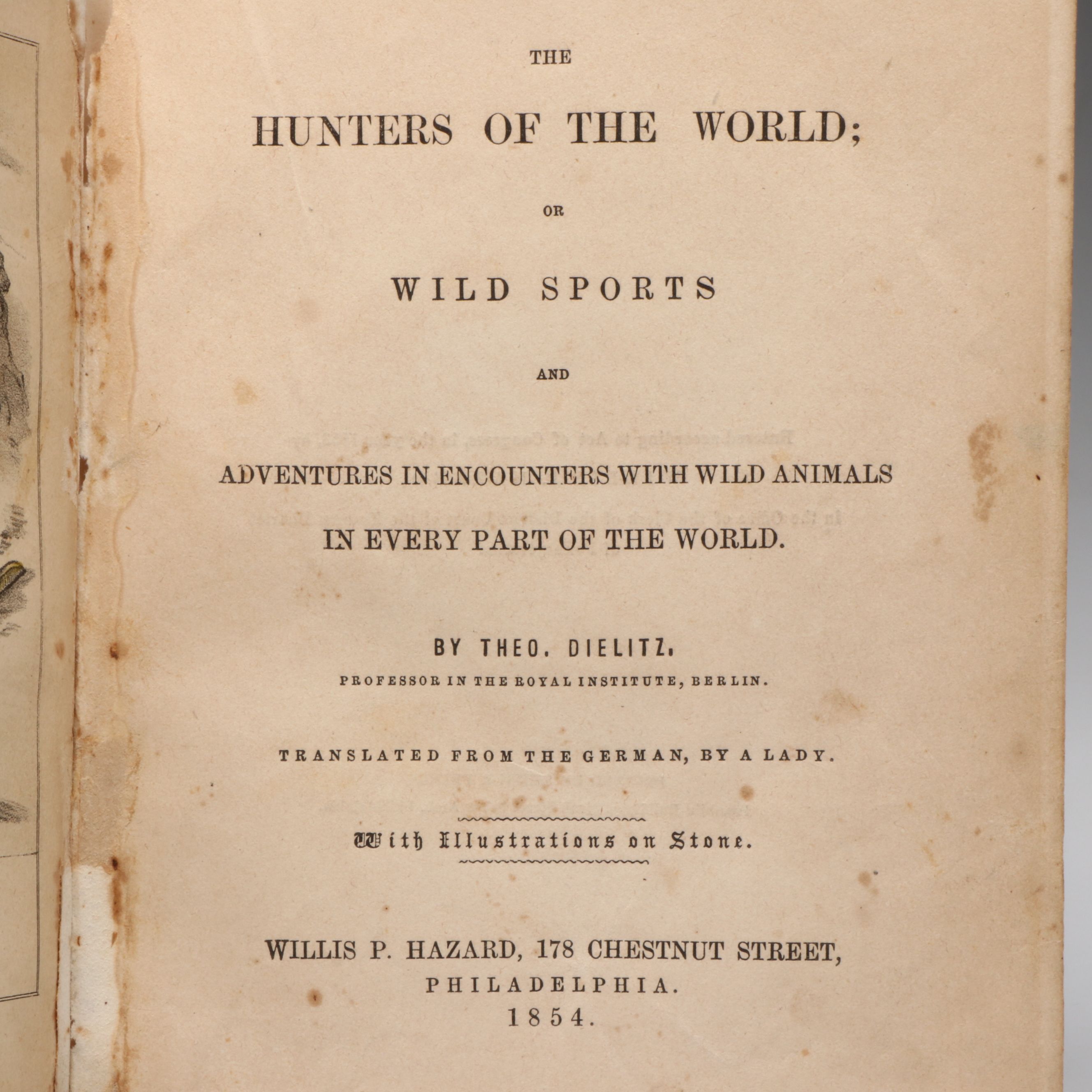 Illustrated "The Hunters of the World" by Theodor Dielitz, 1854
