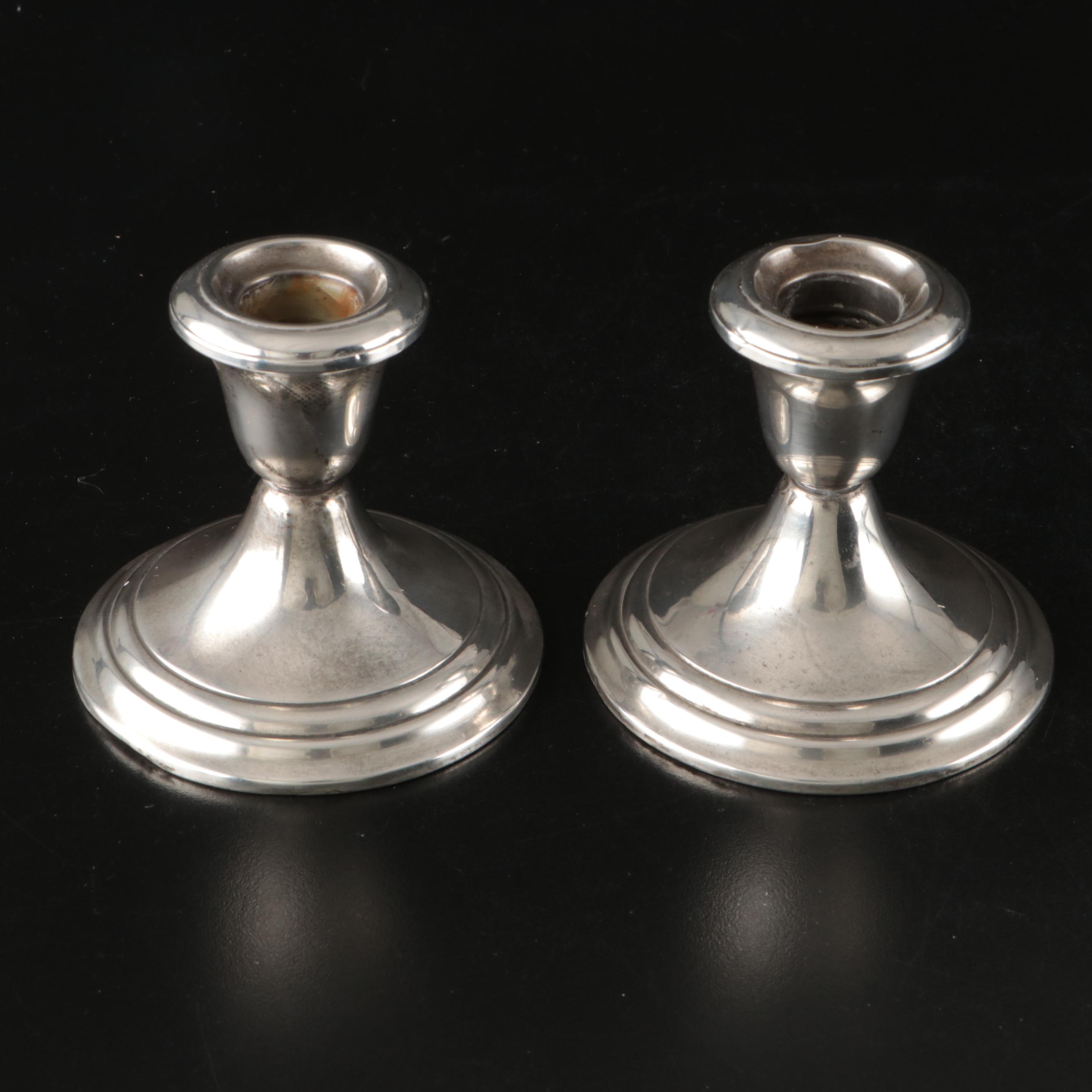 Gorham Weighted Sterling Candle Holders, Crest-o-Gold and Other Gilt Dinnerware