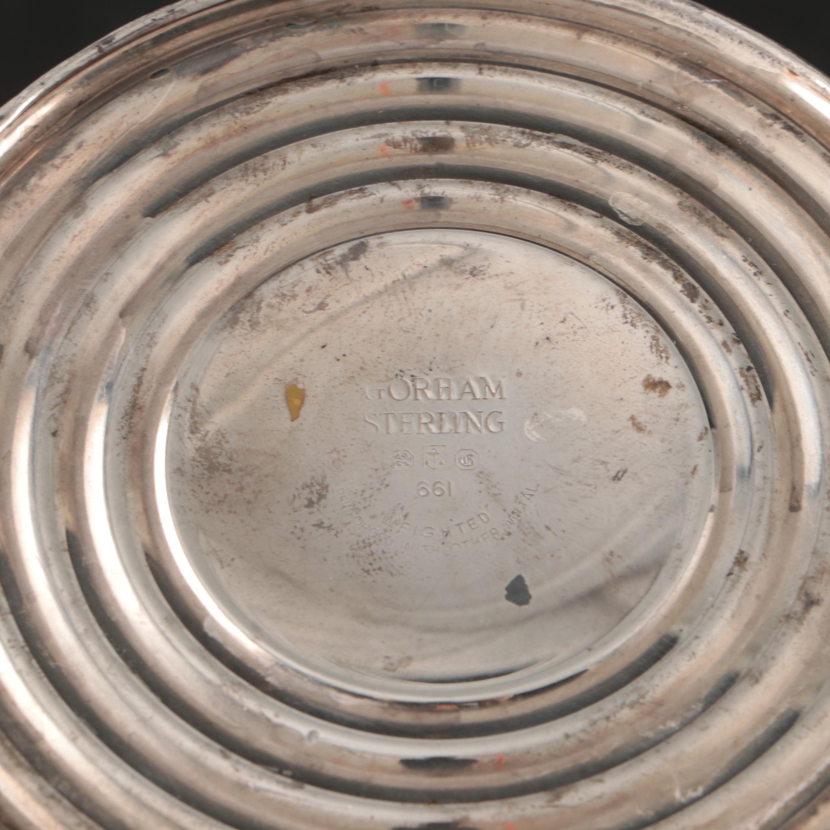 Gorham Weighted Sterling Candle Holders, Crest-o-Gold and Other Gilt Dinnerware