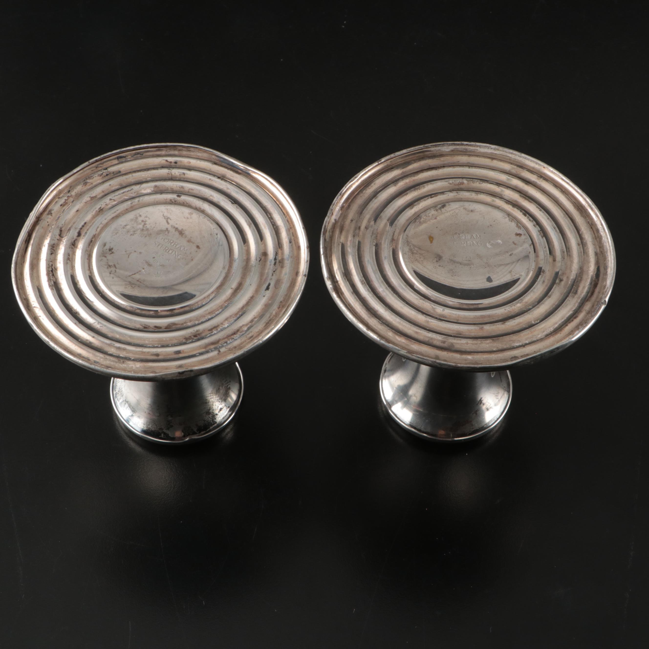 Gorham Weighted Sterling Candle Holders, Crest-o-Gold and Other Gilt Dinnerware