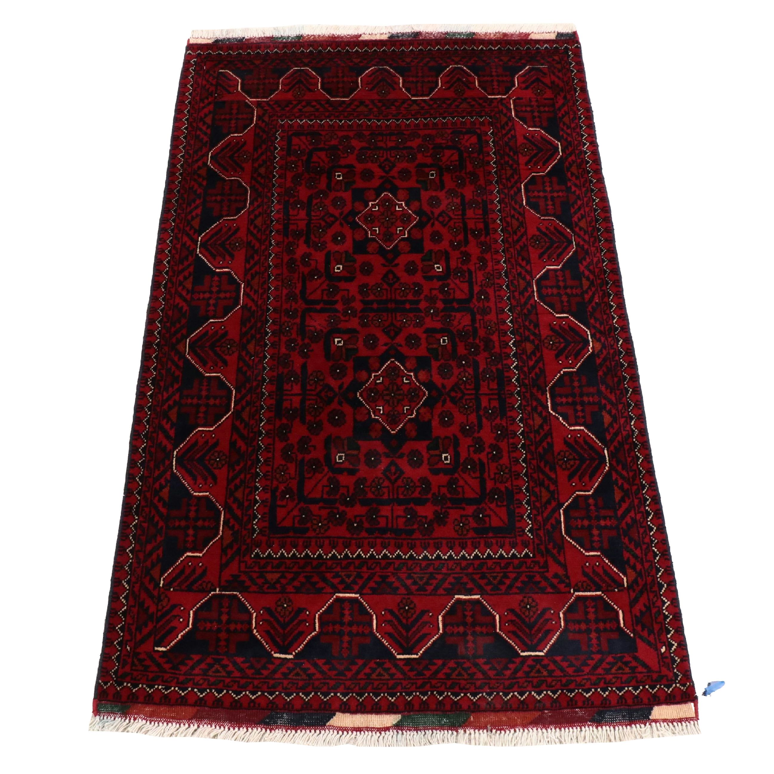 3'1 x 5'4 Hand-Knotted Afghan Kunduz Area Rug