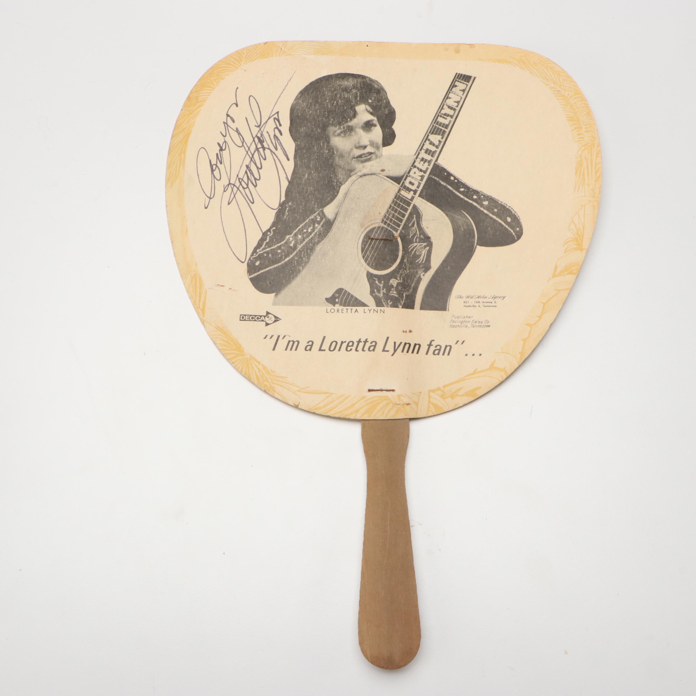 Loretta Lynn Hand Fan with Billy Ray Cyrus Cassette and Photo Book