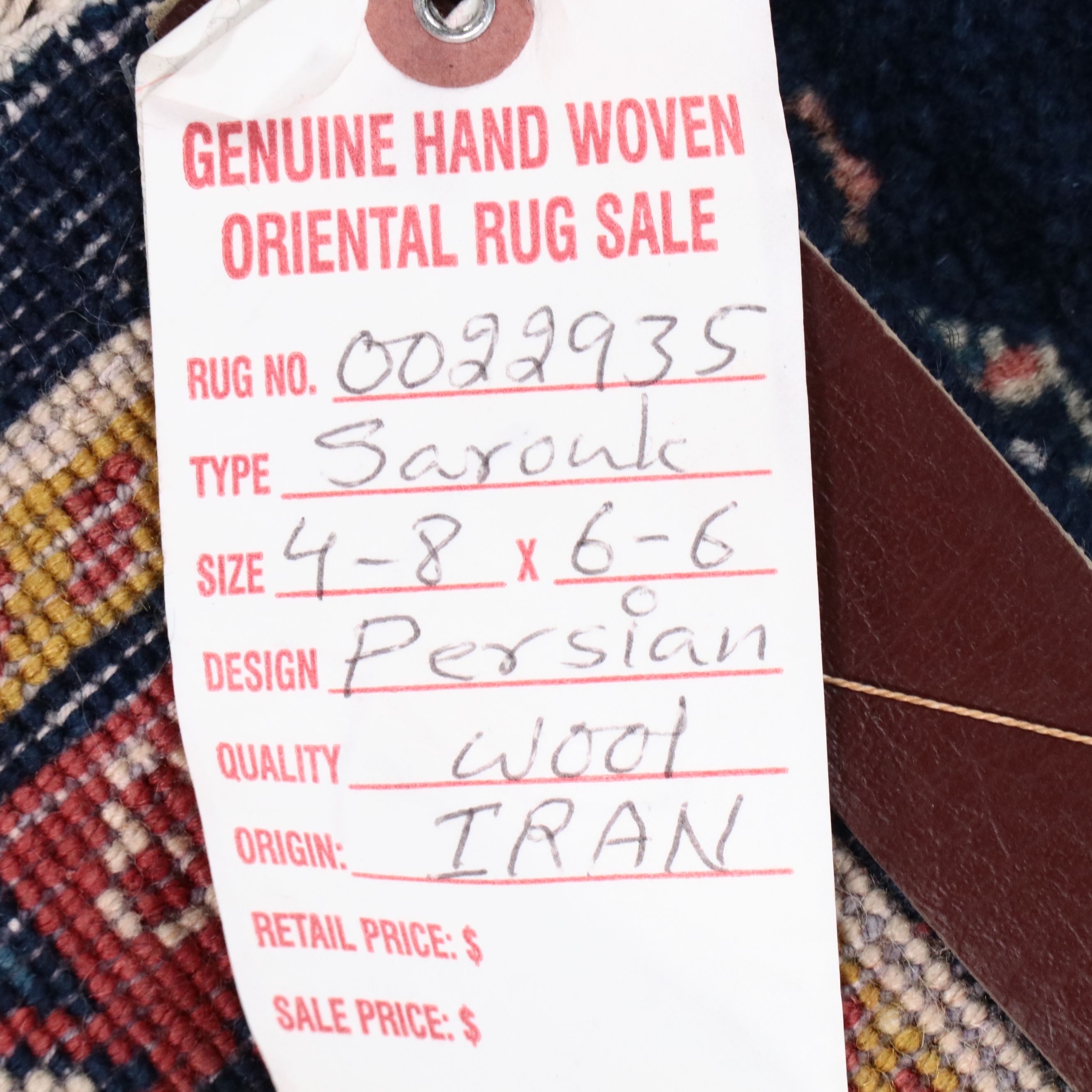 4'9 x 6'8 Hand-Knotted Persian Sarouk Area Rug