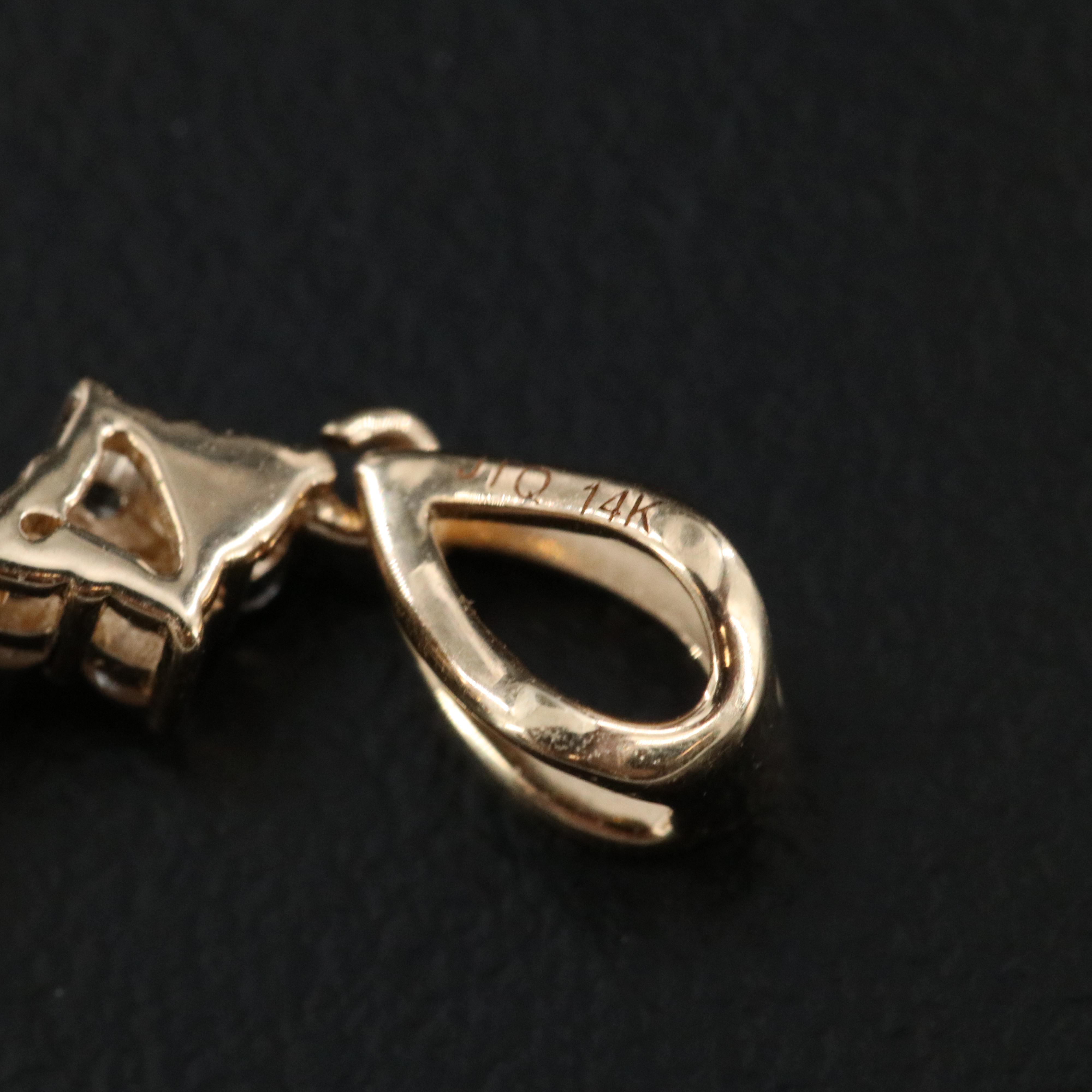 14K 2.60 CT Sapphire and White Sapphire Pendant with IGI Jewelry Report