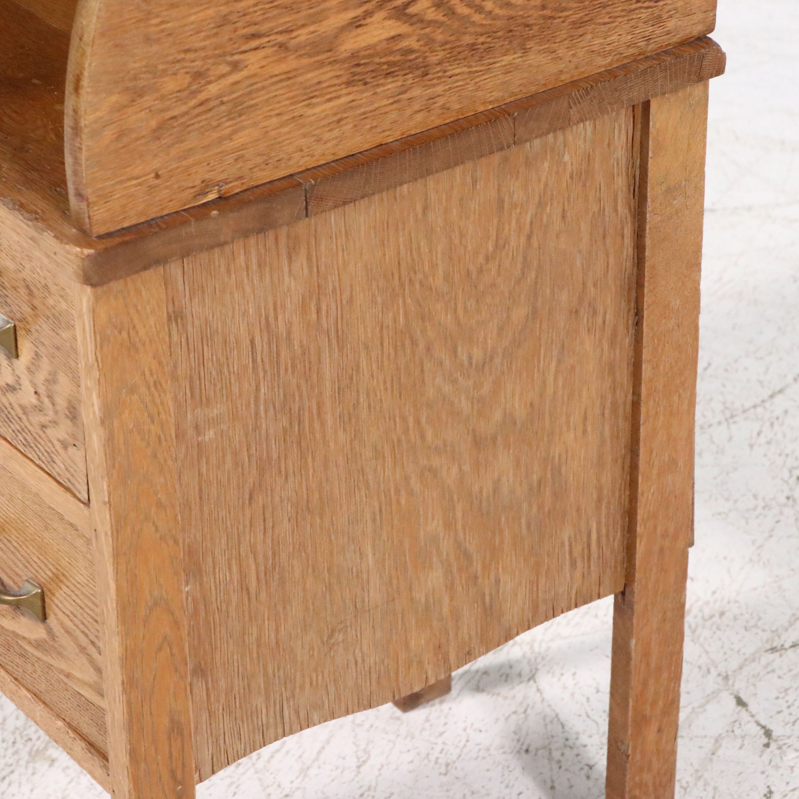 American Oak Roll-Top Desk, Early to Mid-20th Century