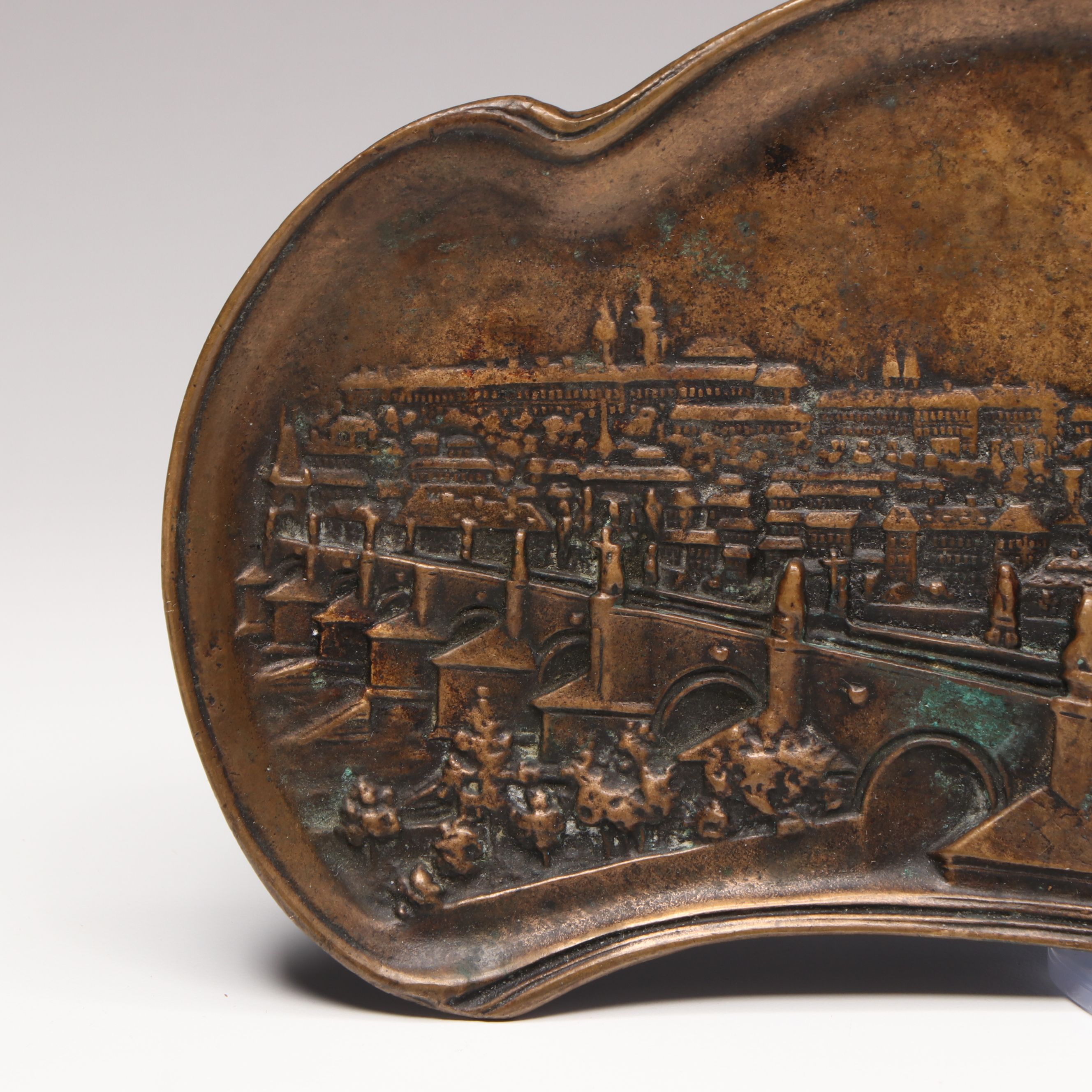 Cast Metal Mermaid Hanging Hook and Copper Finish Figural Bowl