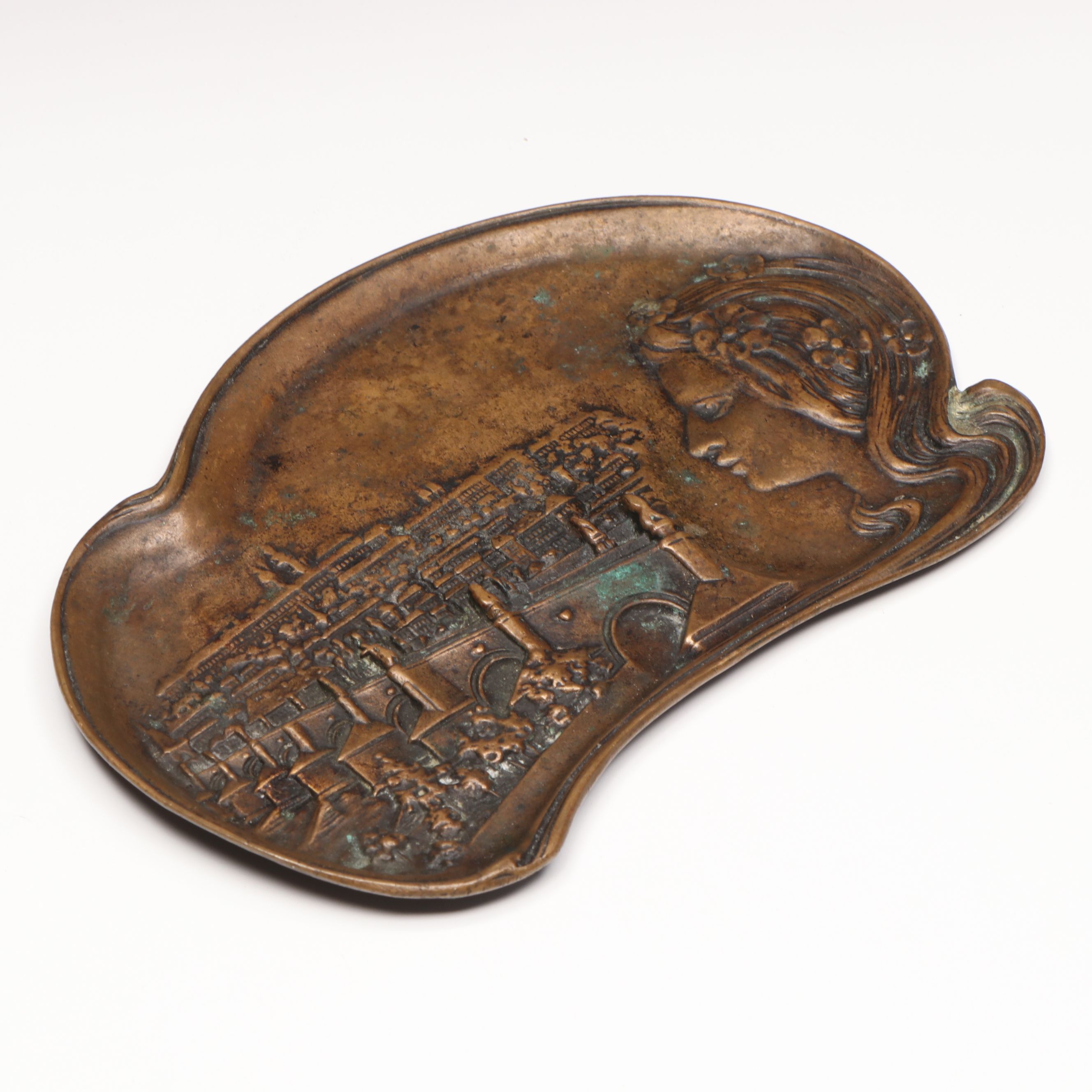 Cast Metal Mermaid Hanging Hook and Copper Finish Figural Bowl