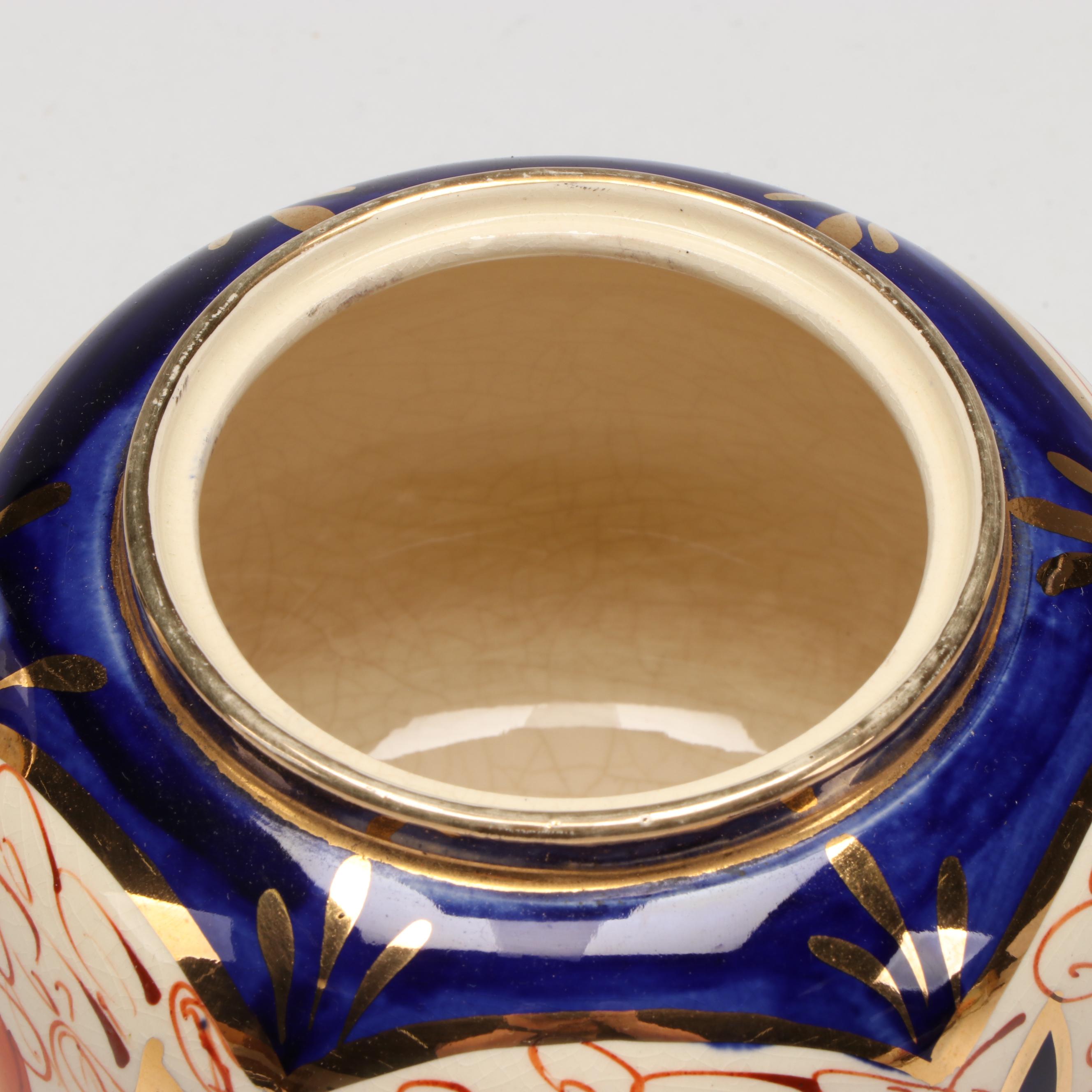 Sudlow English Imari Teapot with Krautheim "Sapphire" Cream Soup Bowls