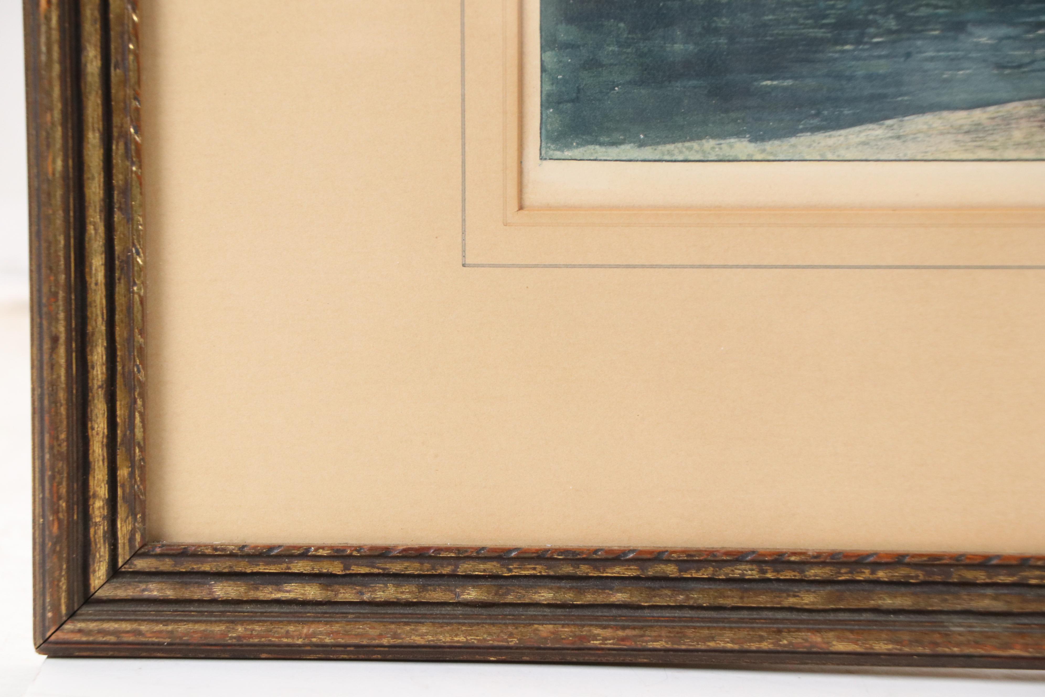 Lithograph of Garden Scene with Architectural Elements