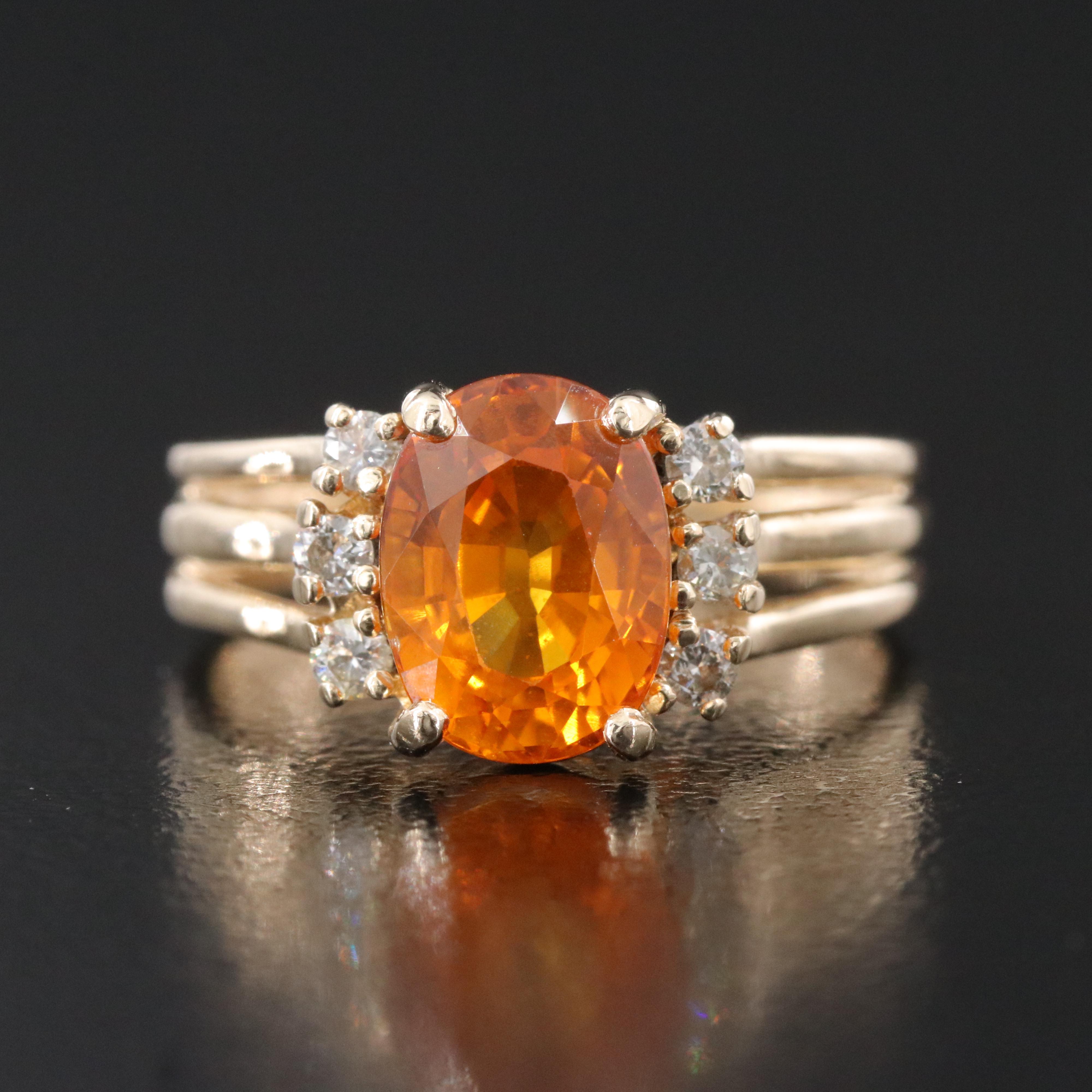 14K 2.52 CT Sapphire and Diamond Ring