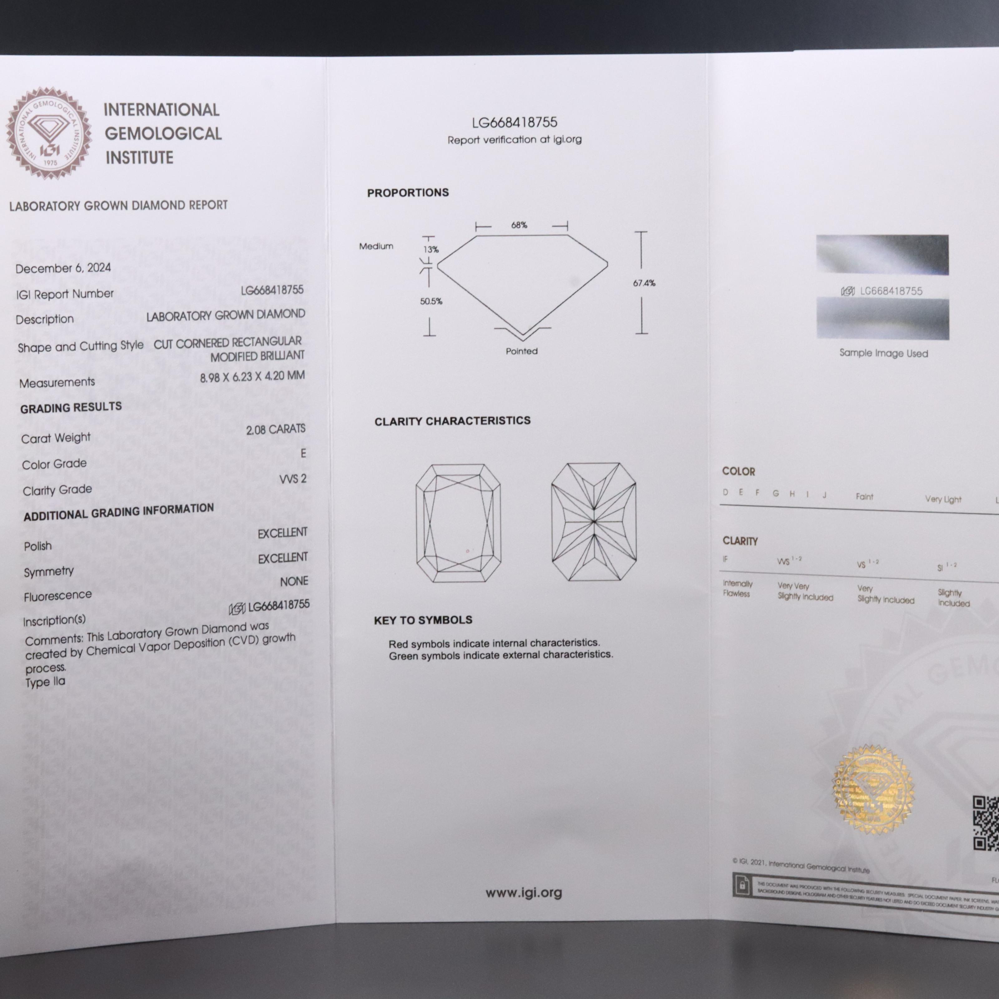 14K 2.23 CTW Lab Grown Diamond Ring with IGI Report