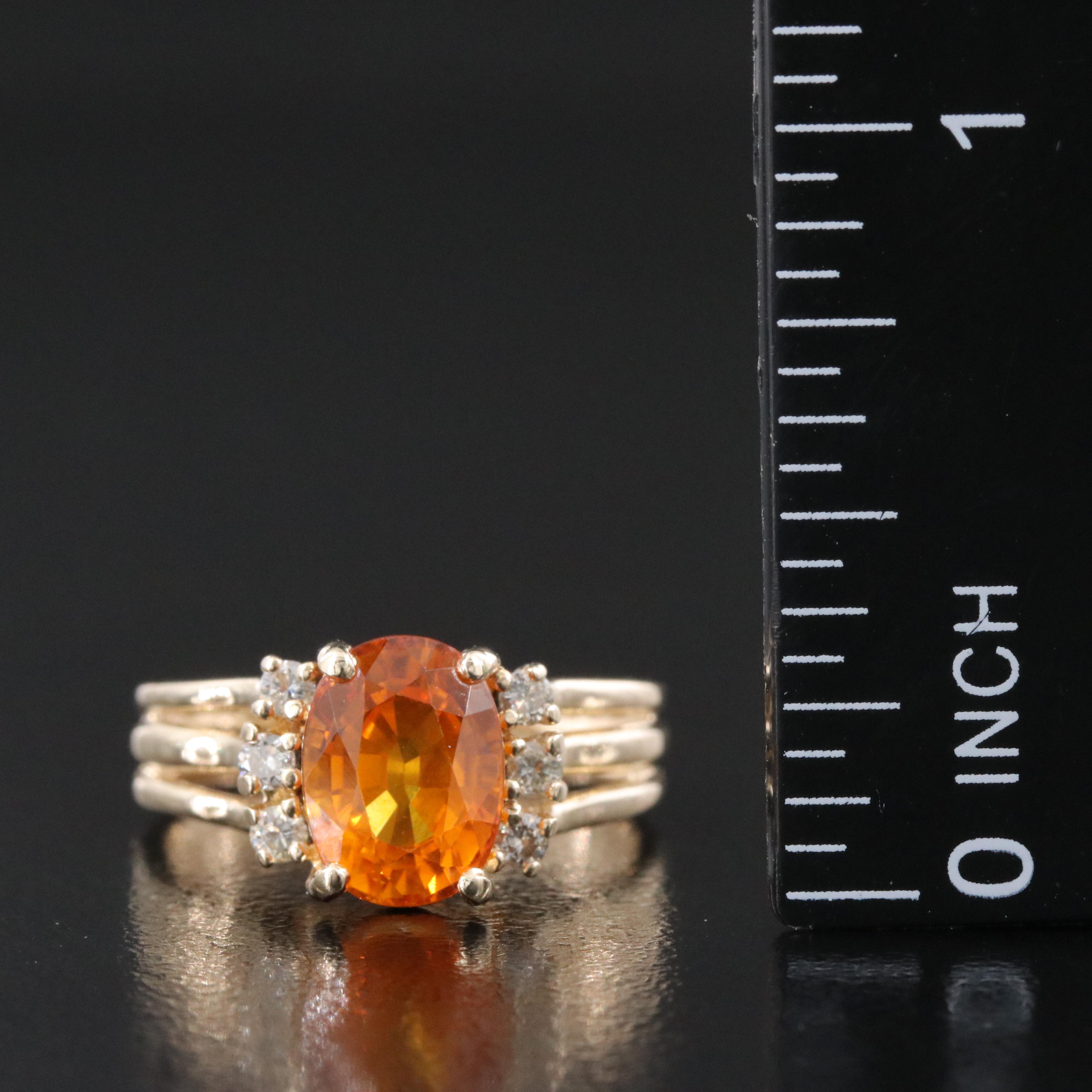 14K 2.52 CT Sapphire and Diamond Ring