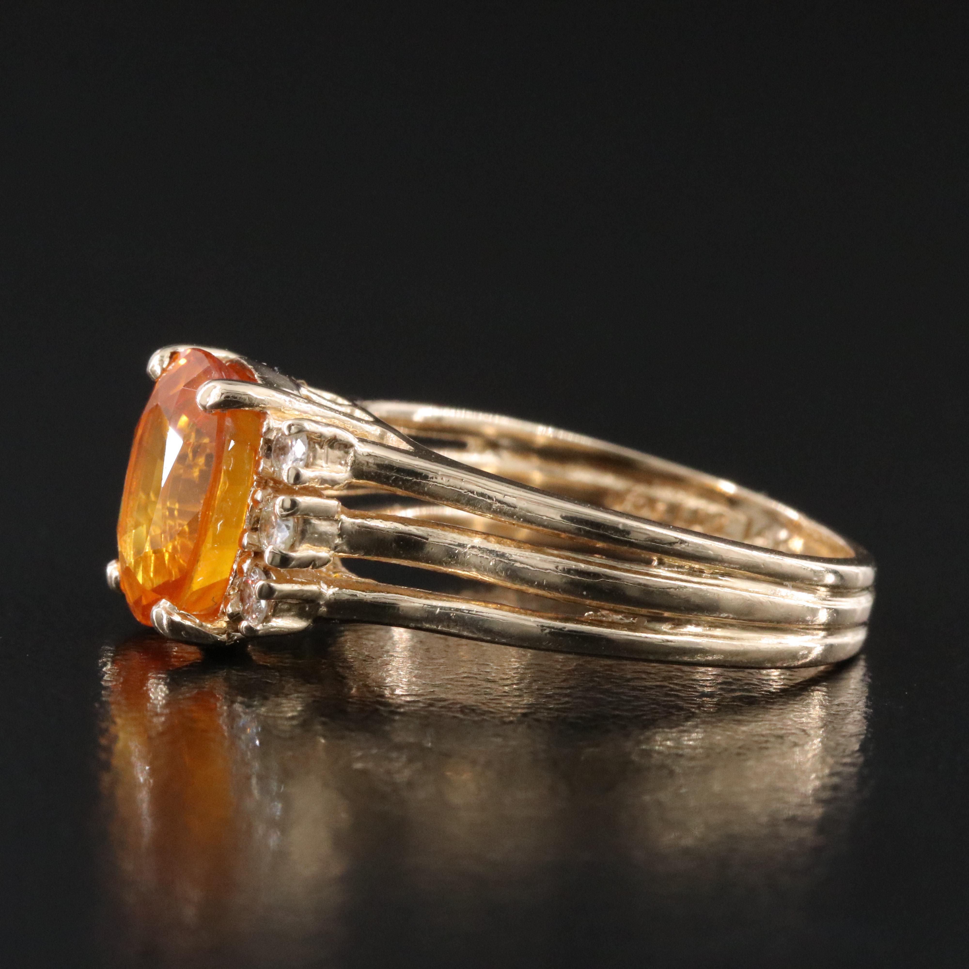 14K 2.52 CT Sapphire and Diamond Ring