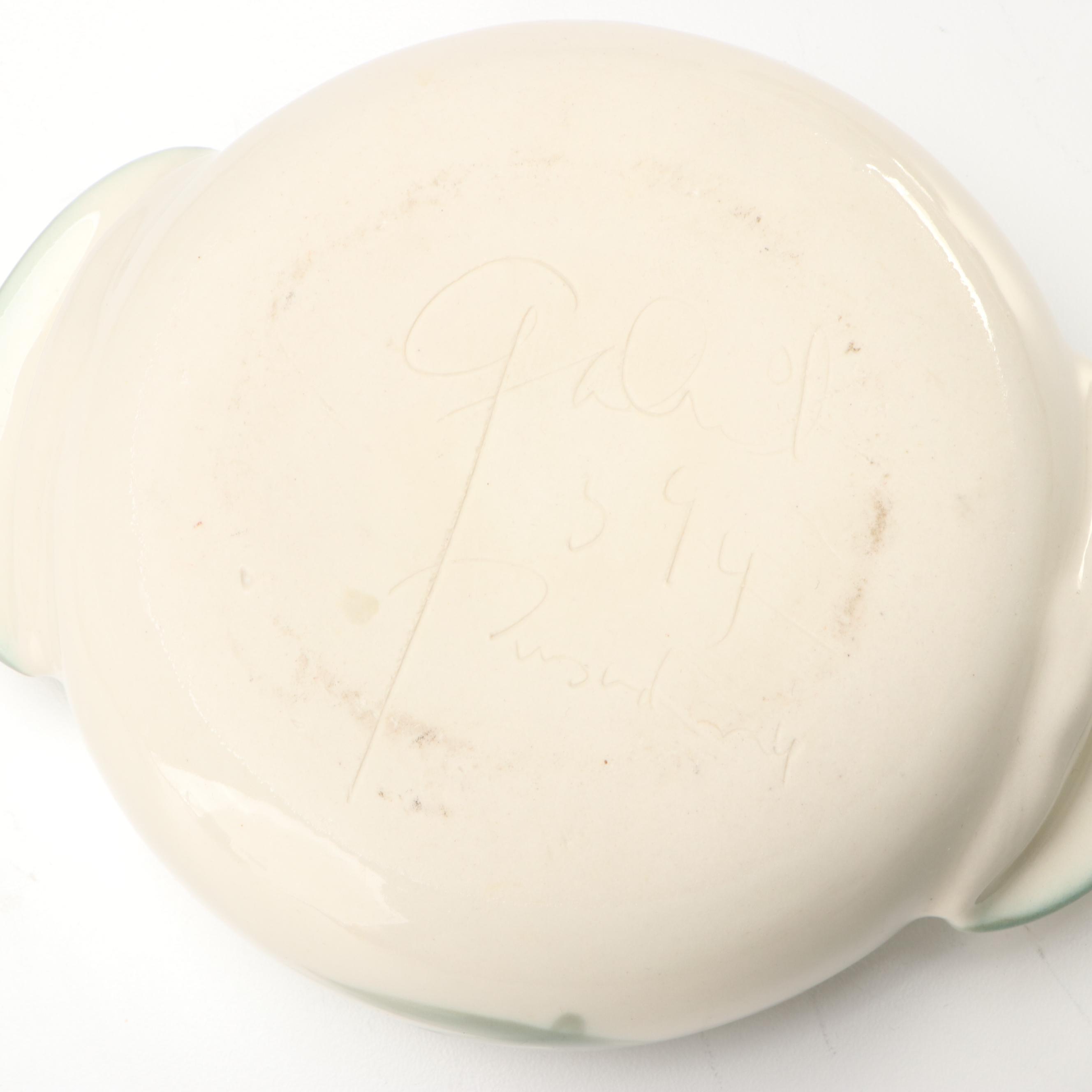 Gabriel Pasadena Celadon Soup Tureens with Japanese Leaf Dishes