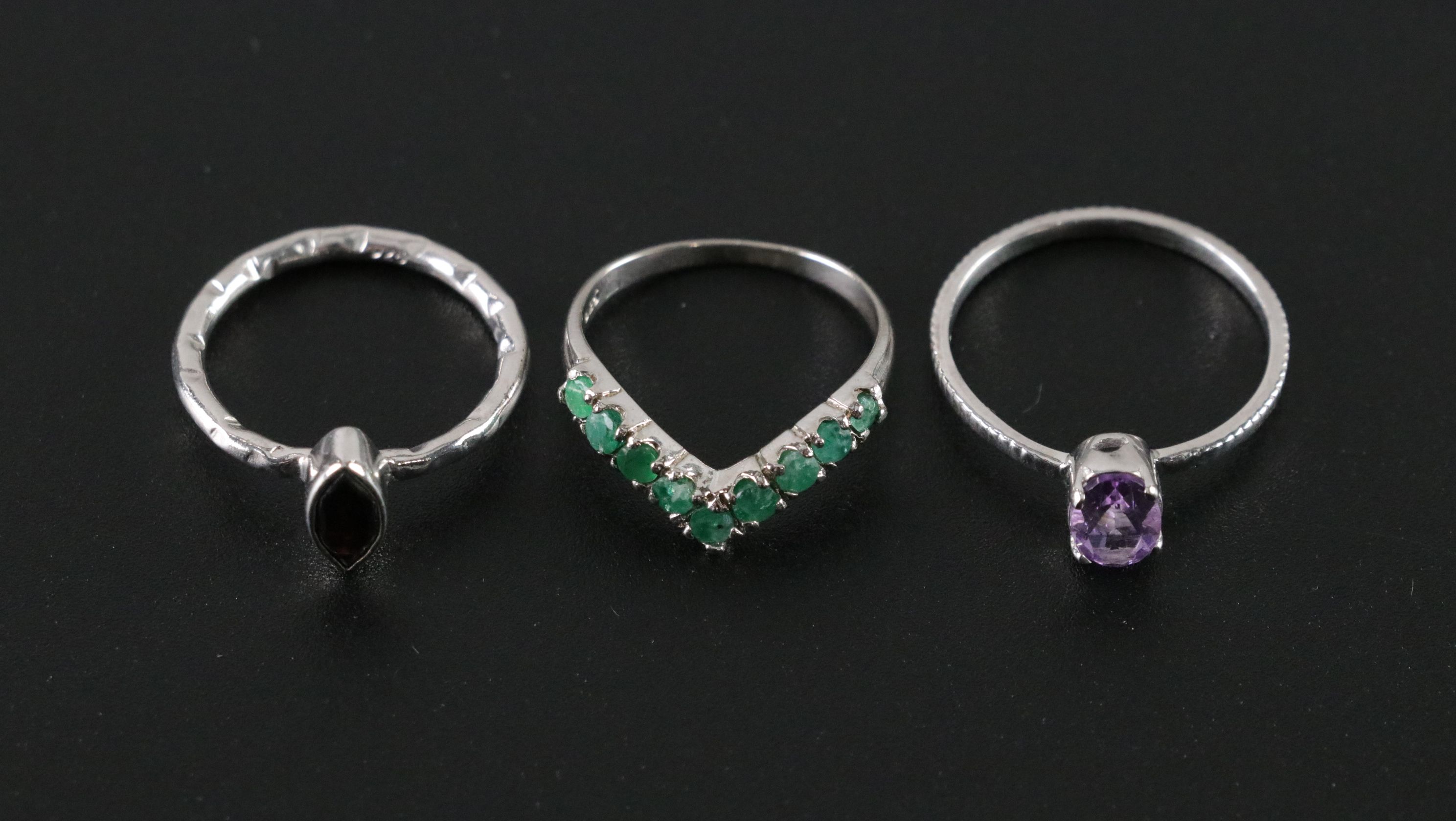 14 Assorted Sterling Silver Rings, Necklaces and Earrings