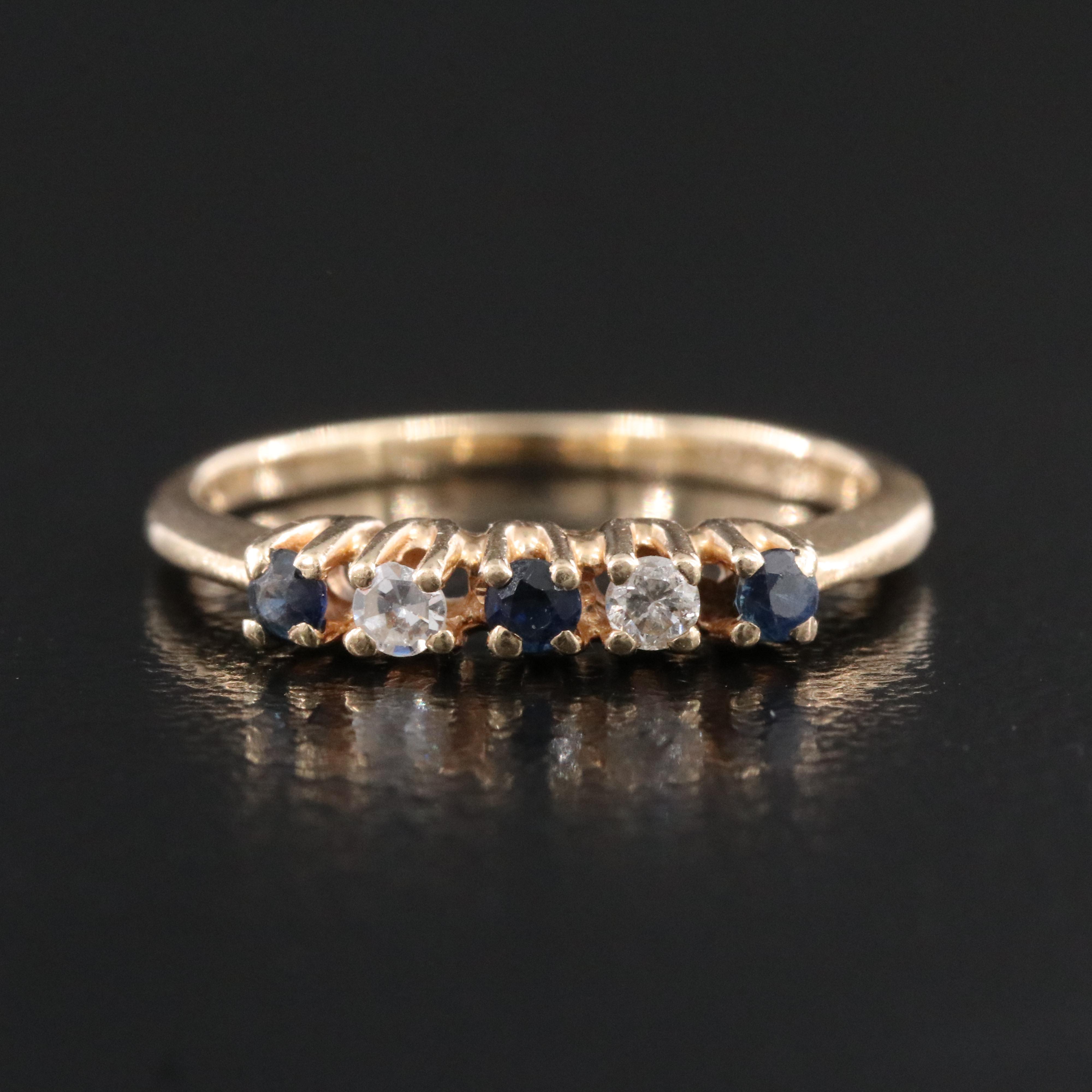 14K Sapphire and Diamond Ring