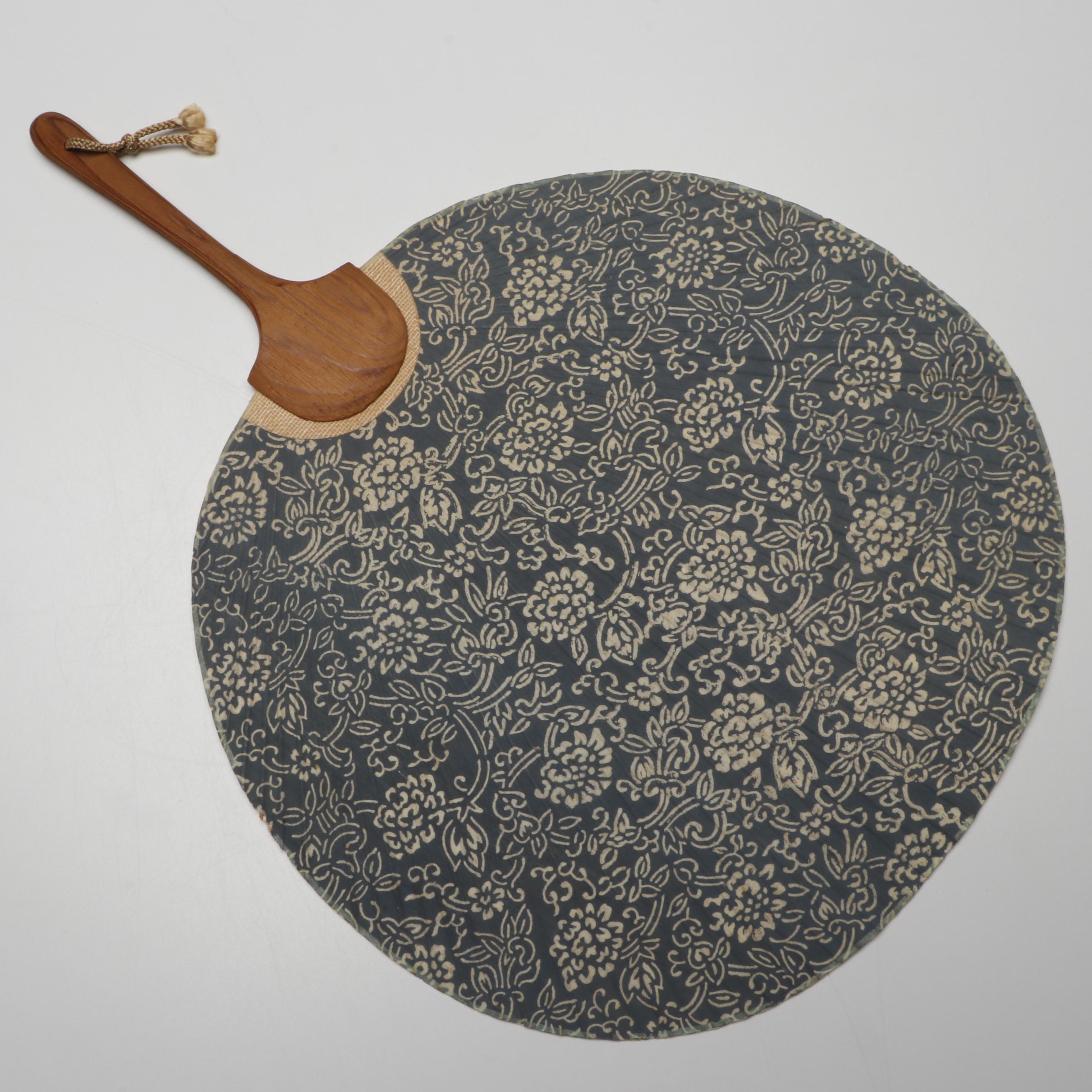 Katoh Terukuni and More Japanese Miyako Uchiwa Bamboo and Washi Paper Hand Fans