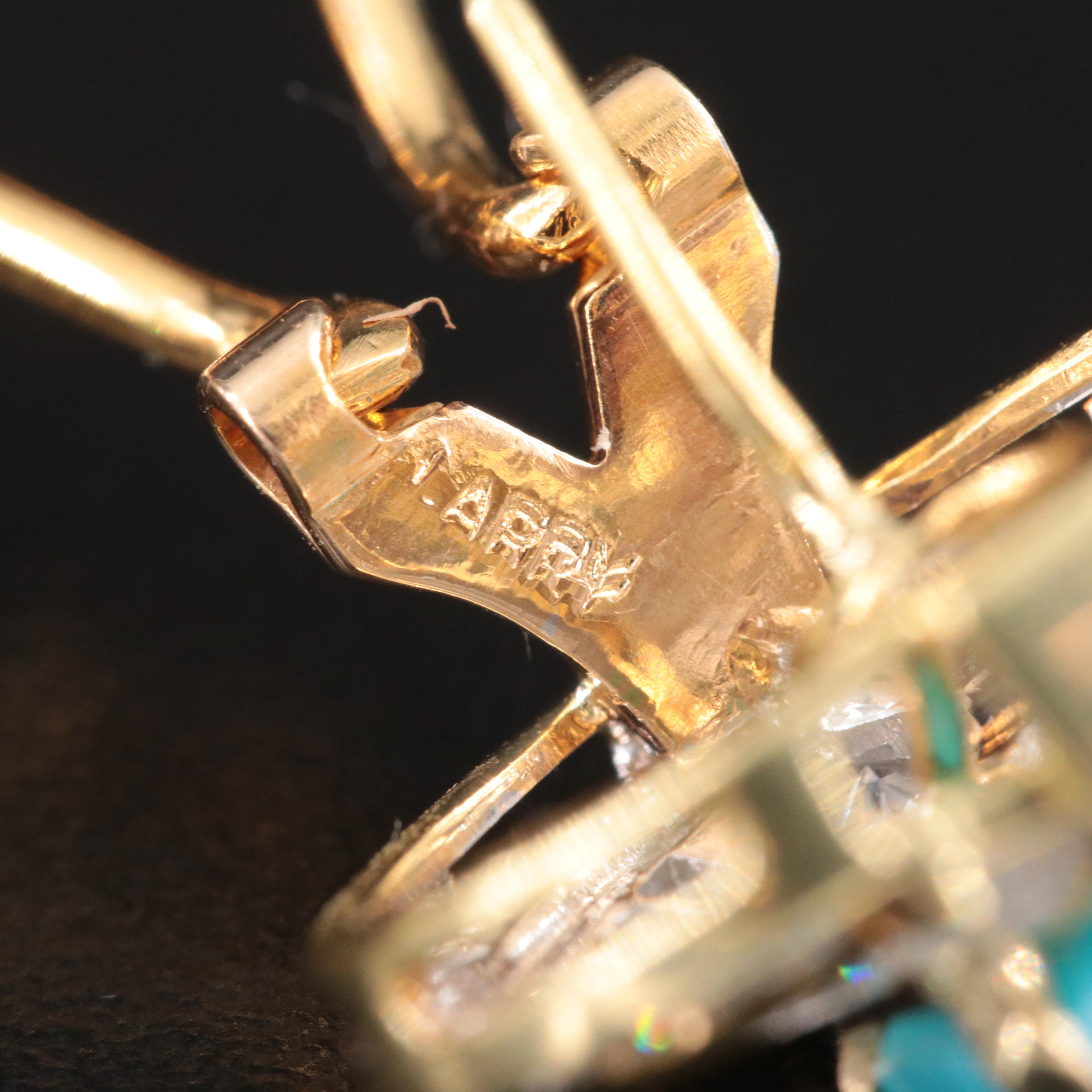 18K Turquoise and 2.67 CTW Diamond Button Shield Earrings