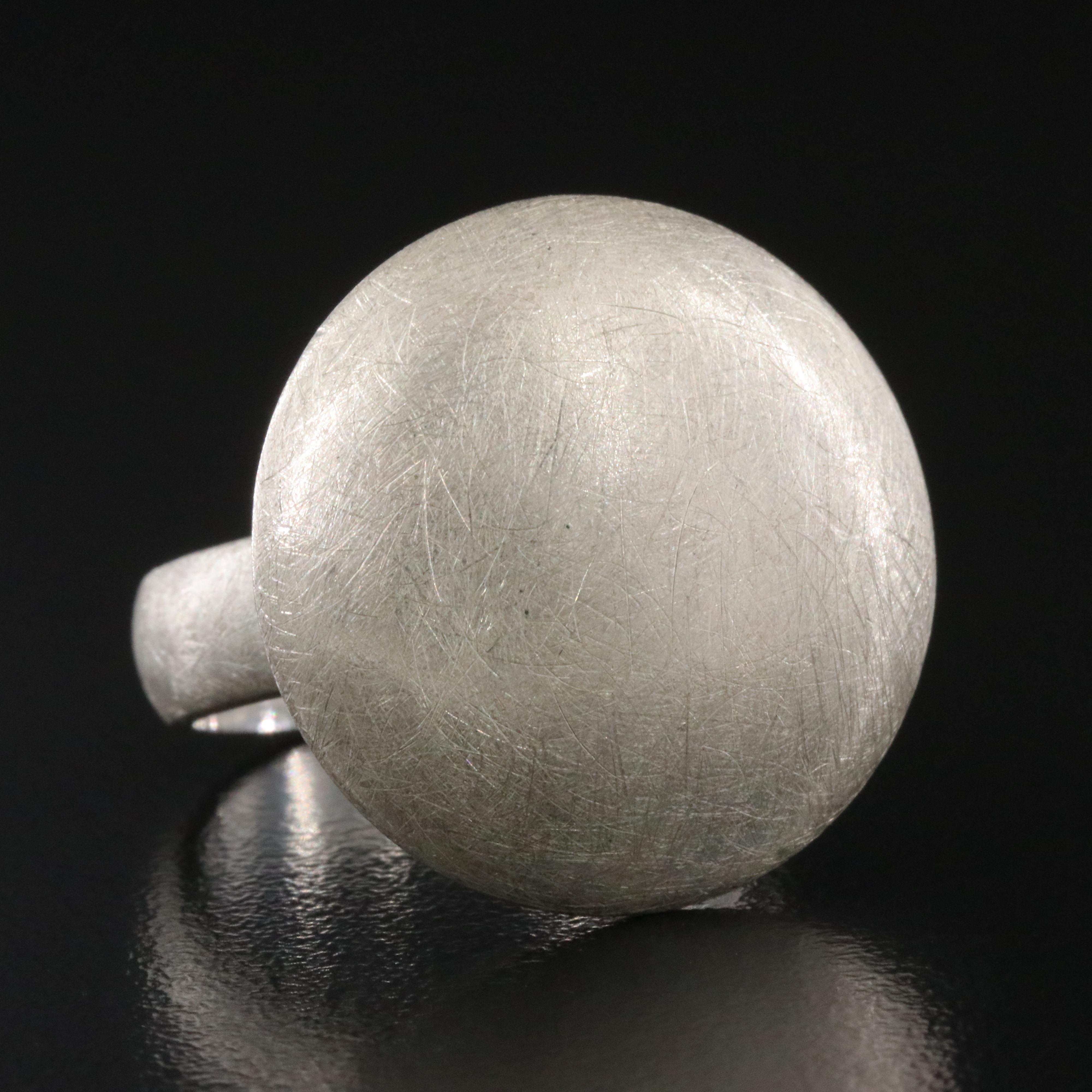 Sterling Dome Ring with Brushed Finish
