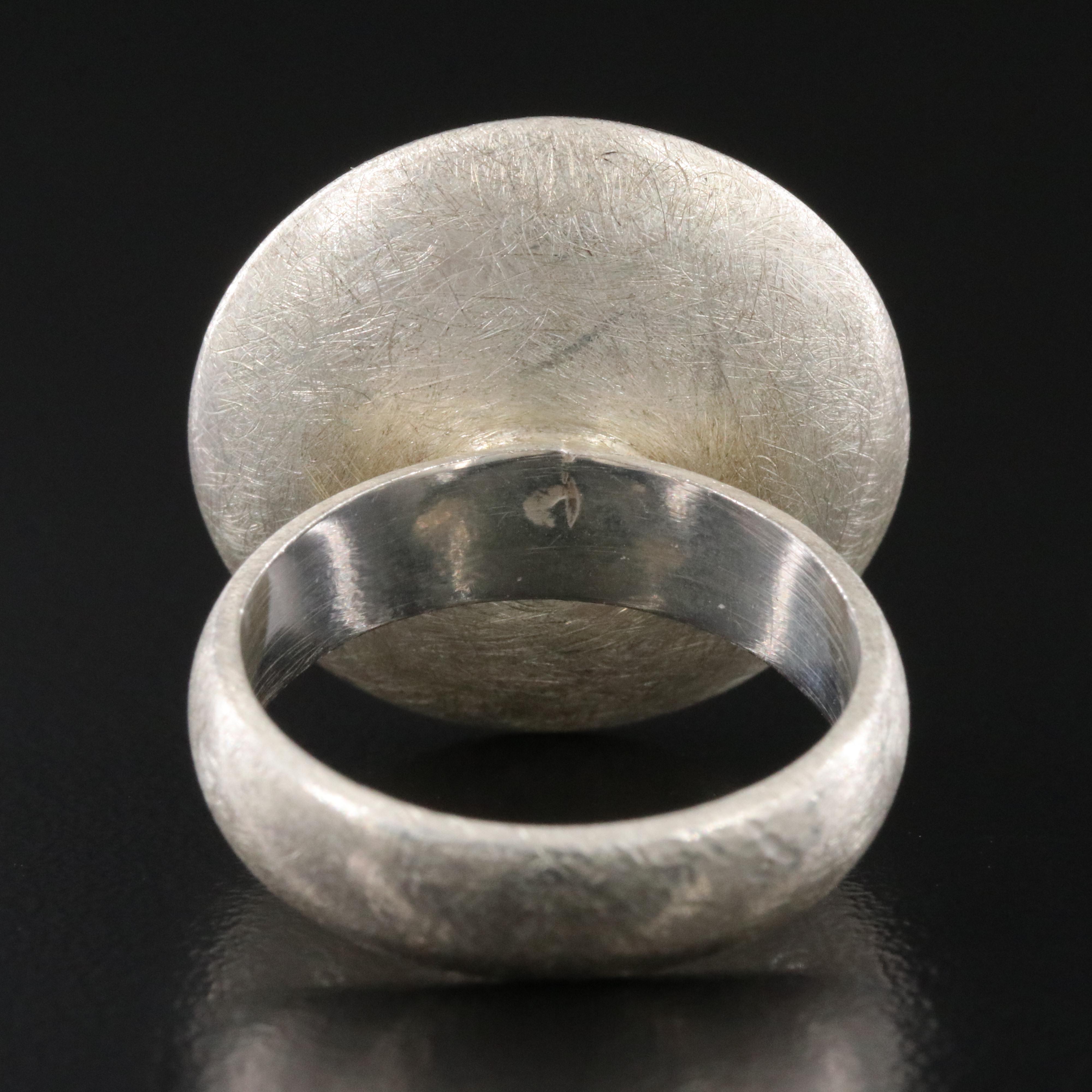 Sterling Dome Ring with Brushed Finish