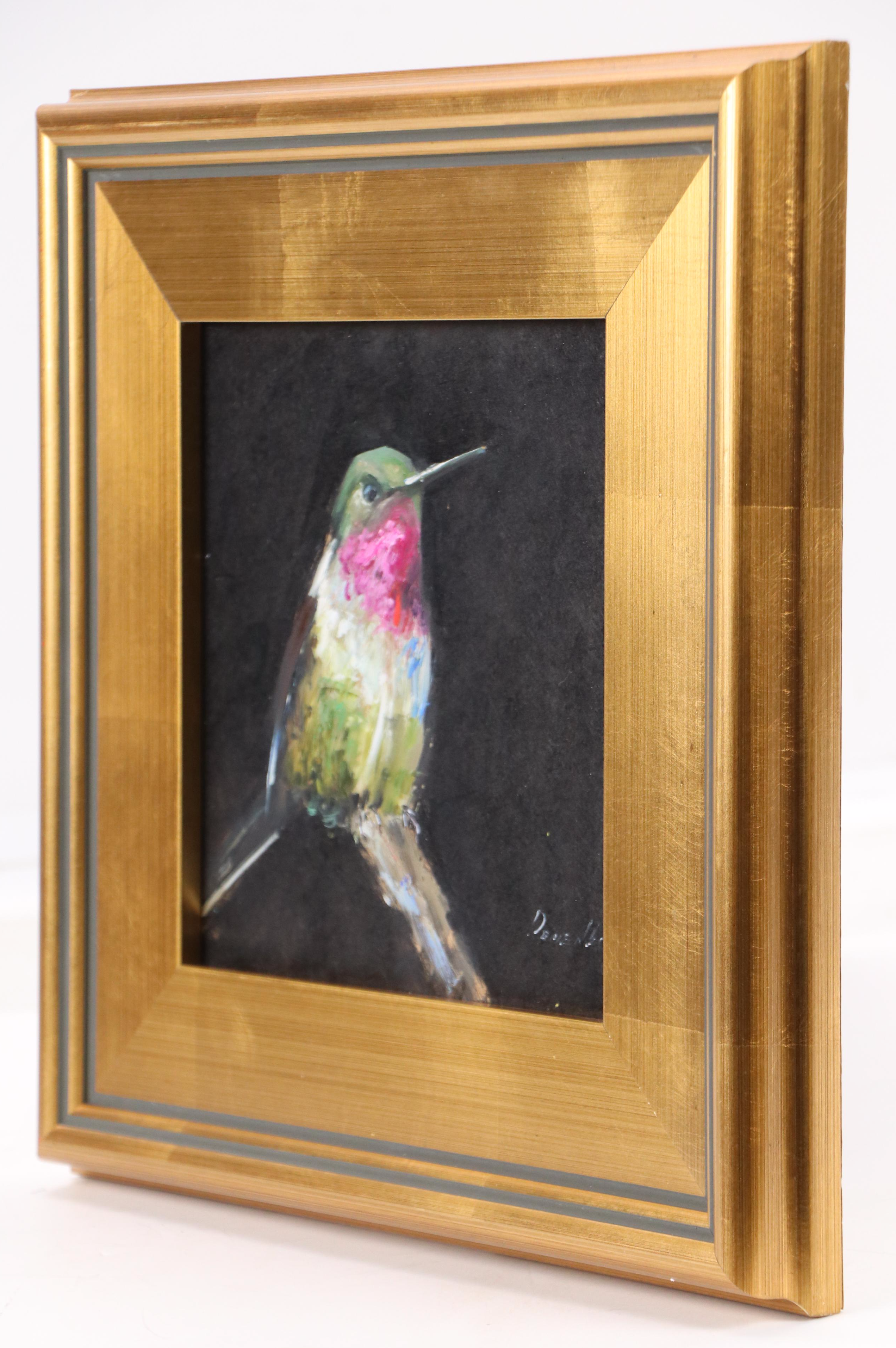 Natalia Demenko Oil Painting of Ruby-Throated Hummingbird, 21st Century