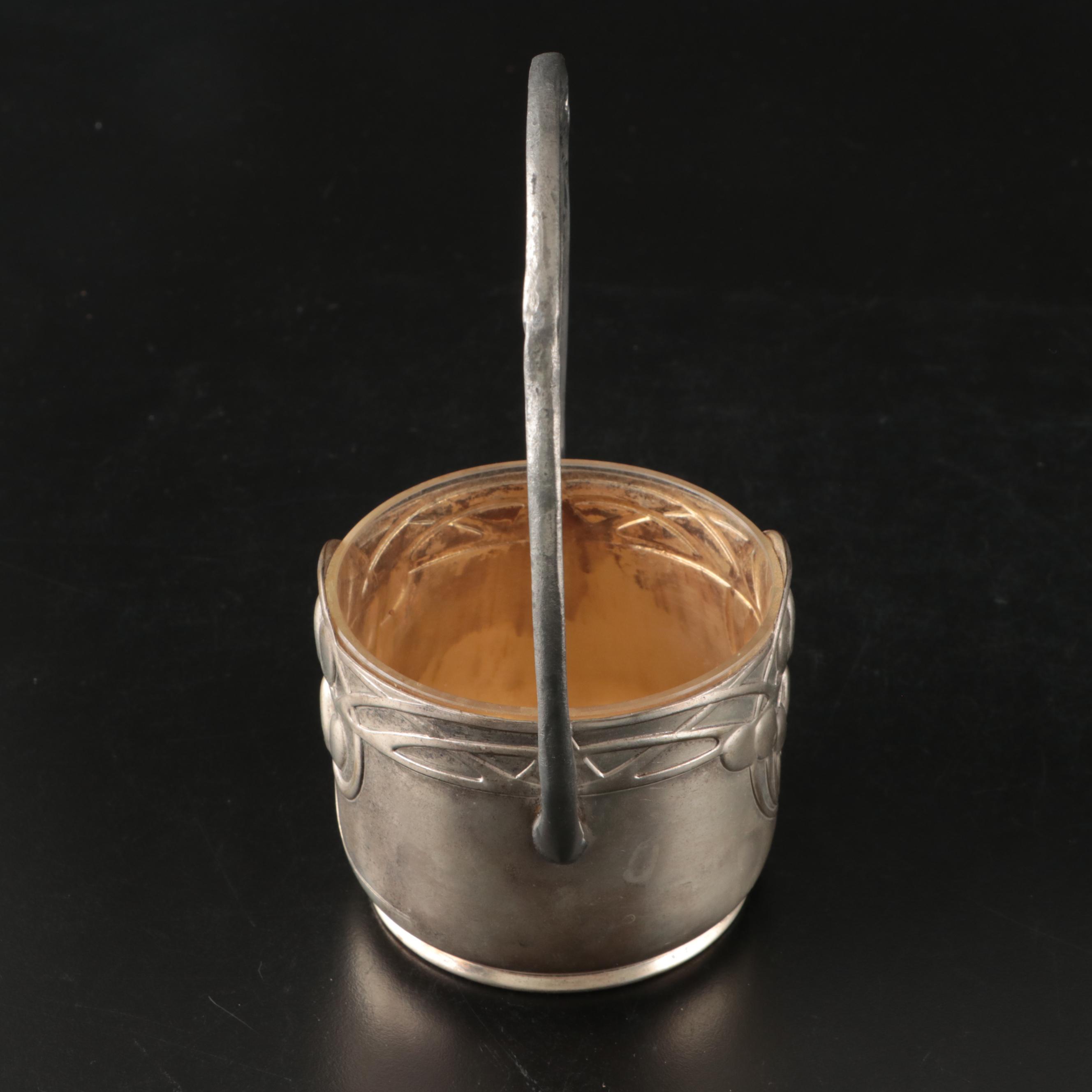 Art Nouveau Silver Plate Egg and Salt Plate with More Silver Plate Tableware