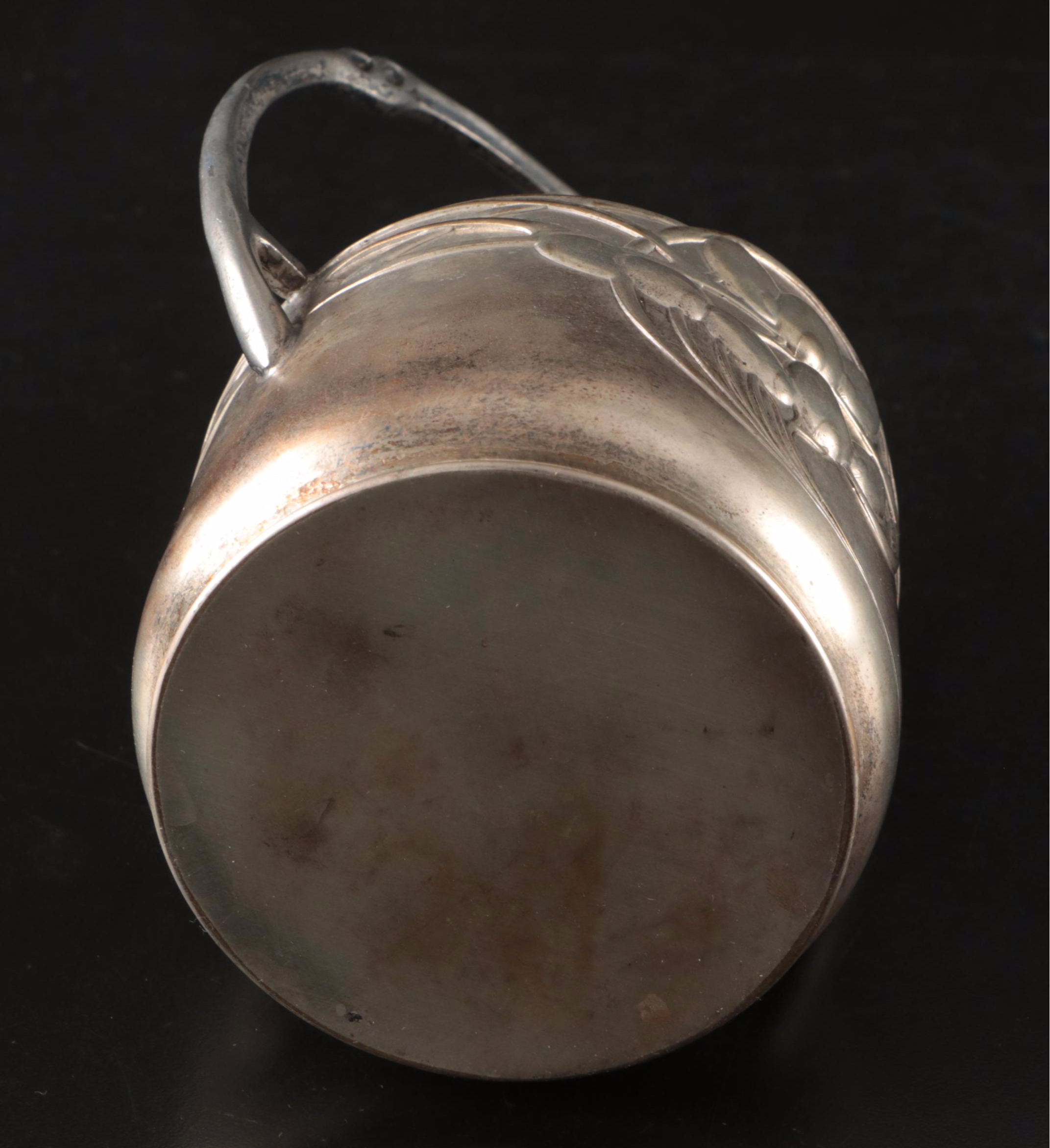 Art Nouveau Silver Plate Egg and Salt Plate with More Silver Plate Tableware