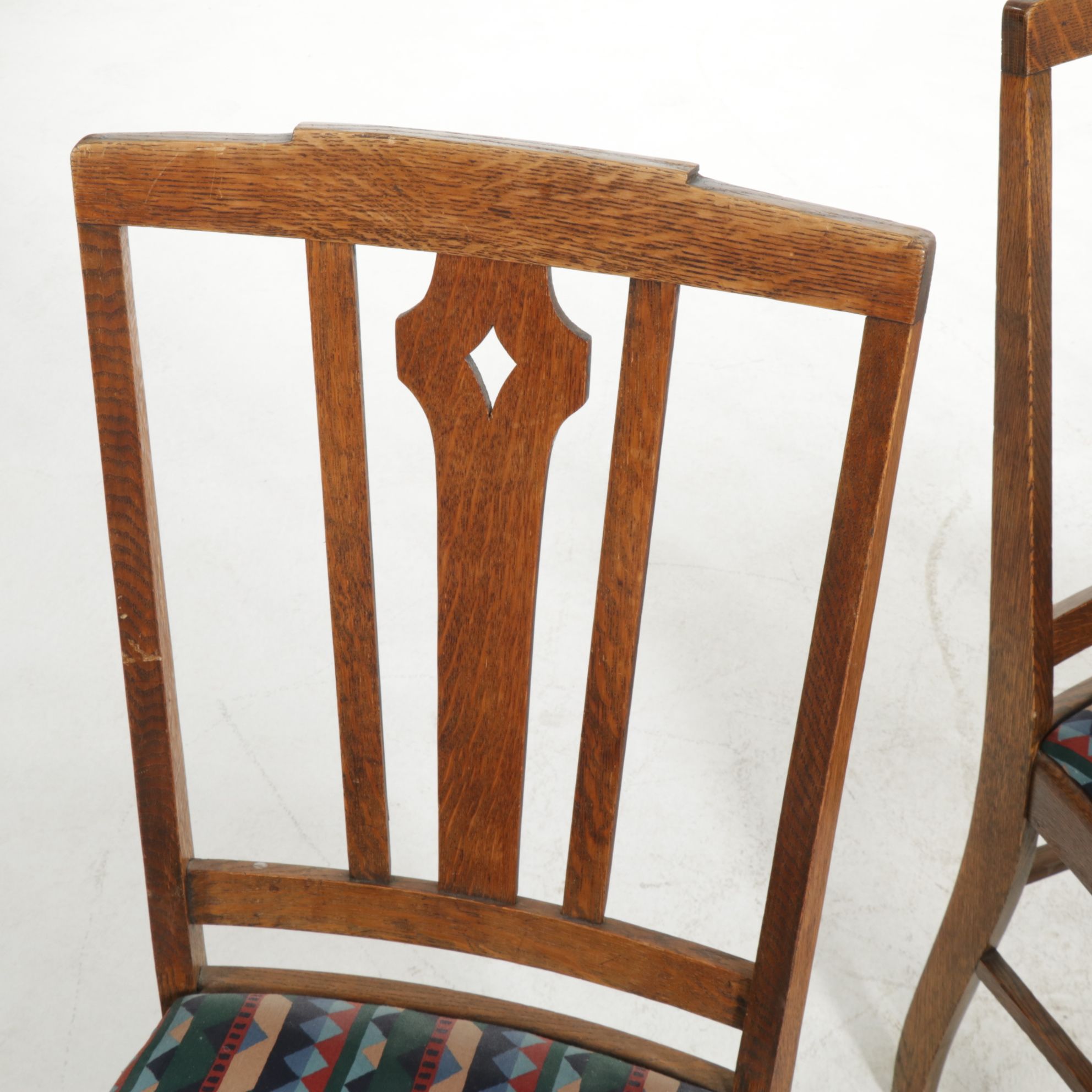 Oak Dining Chairs, Set of Four, Early 20th Century