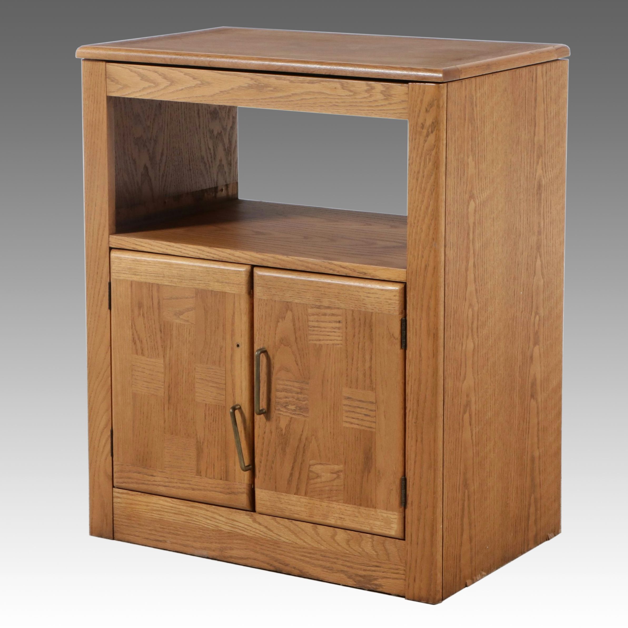 Modernist Style Oak Media Console