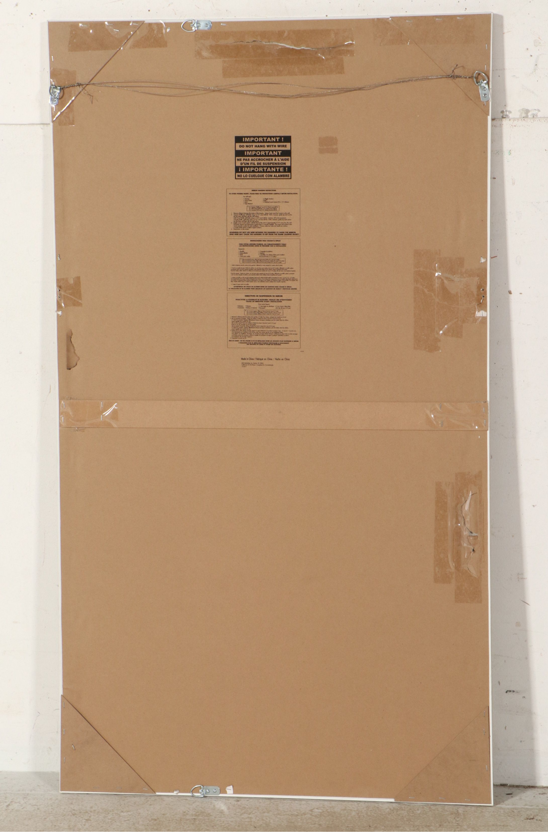 Contemporary White Washed Wooden Framed Rectangular Wall Mirror