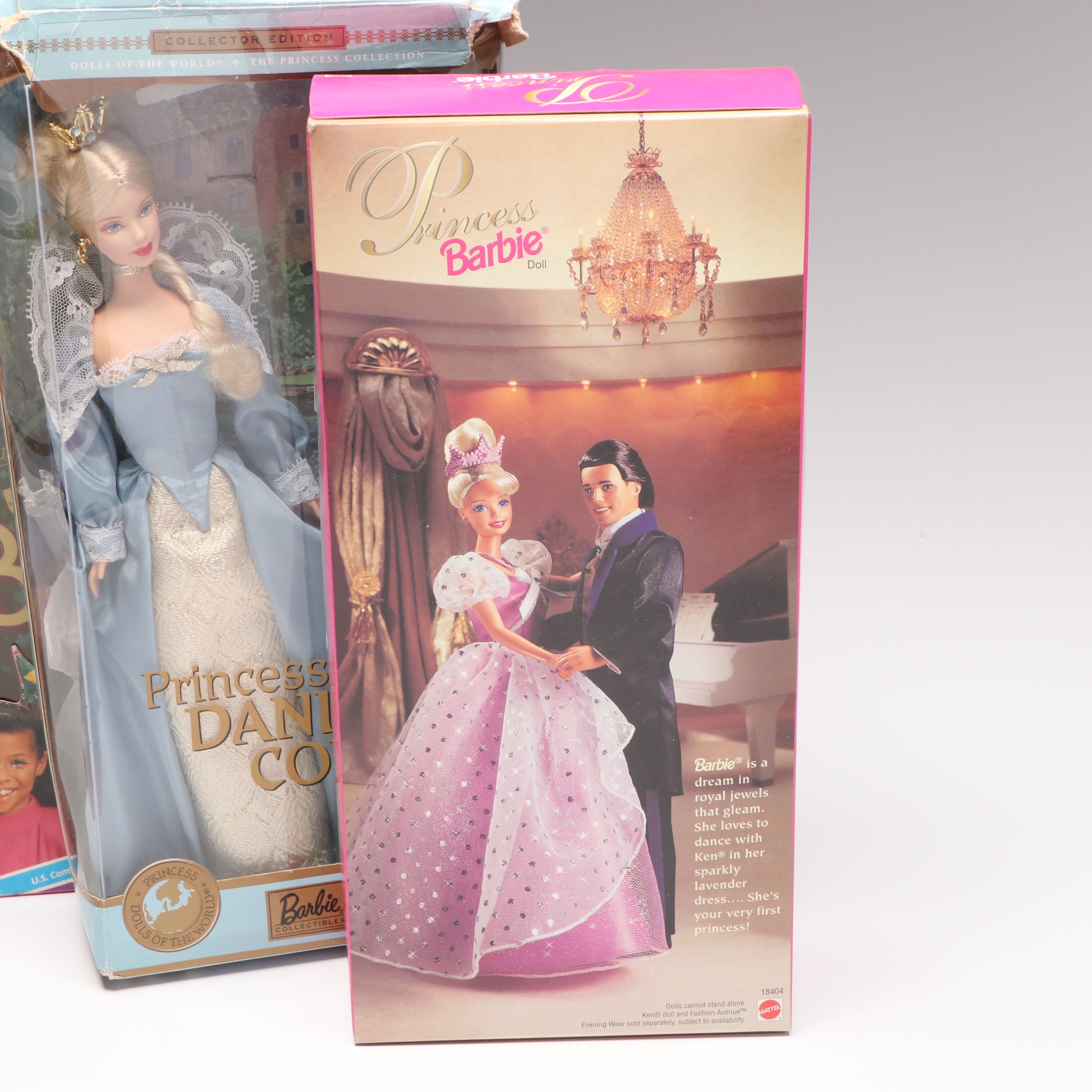 Barbie "Princess of the Danish Court" with More Barbie and Ken Dolls