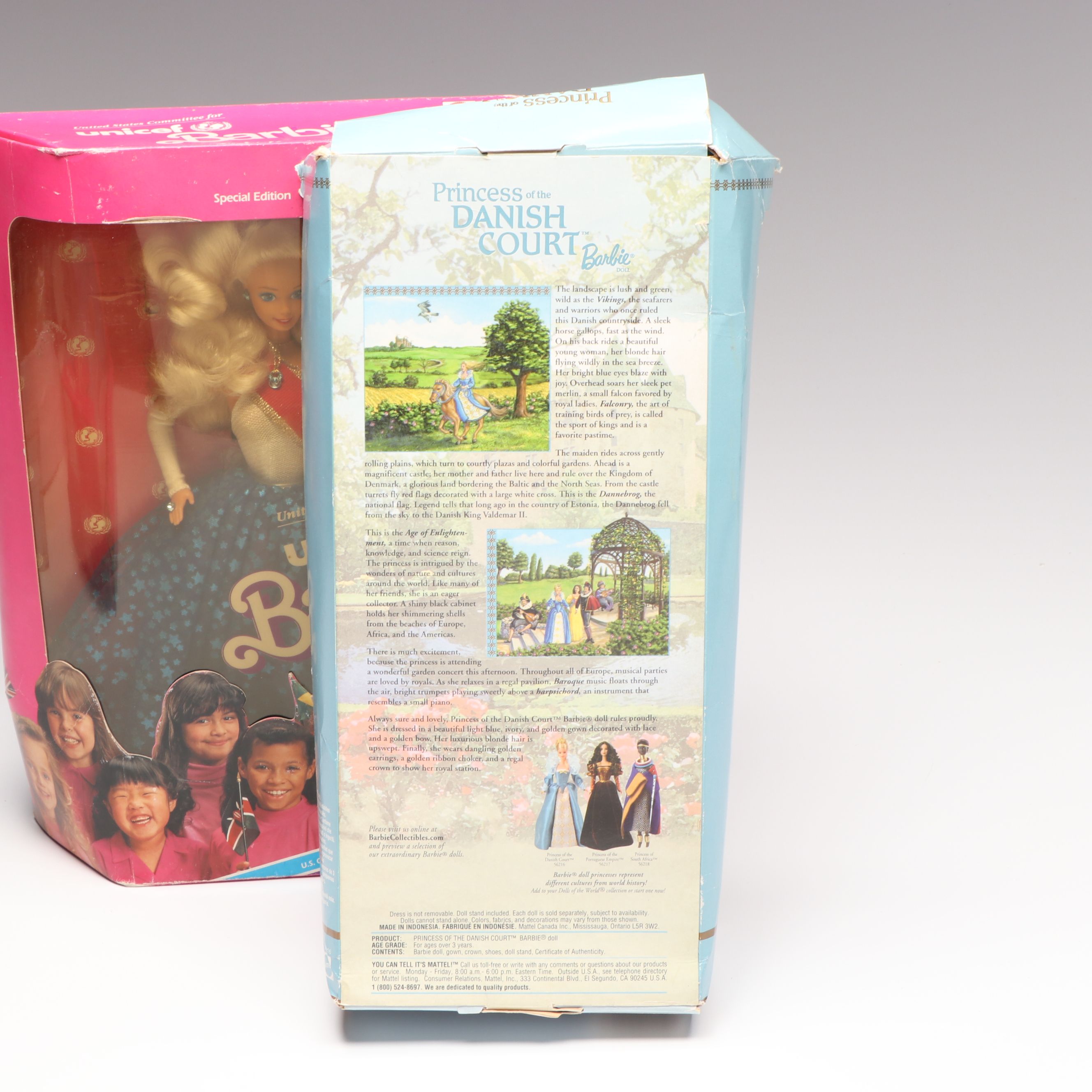 Barbie "Princess of the Danish Court" with More Barbie and Ken Dolls