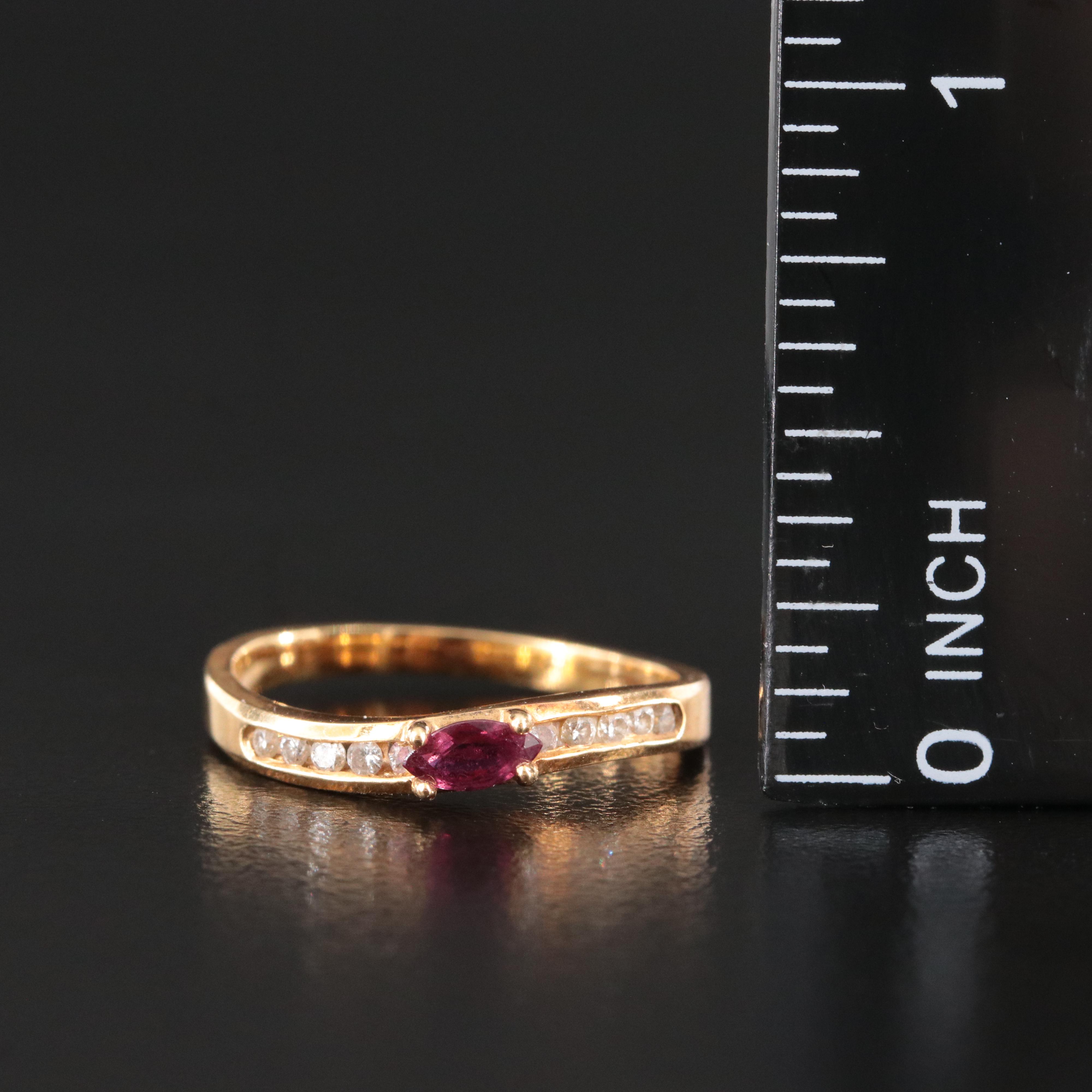 18K Ruby and Diamond Wave Ring