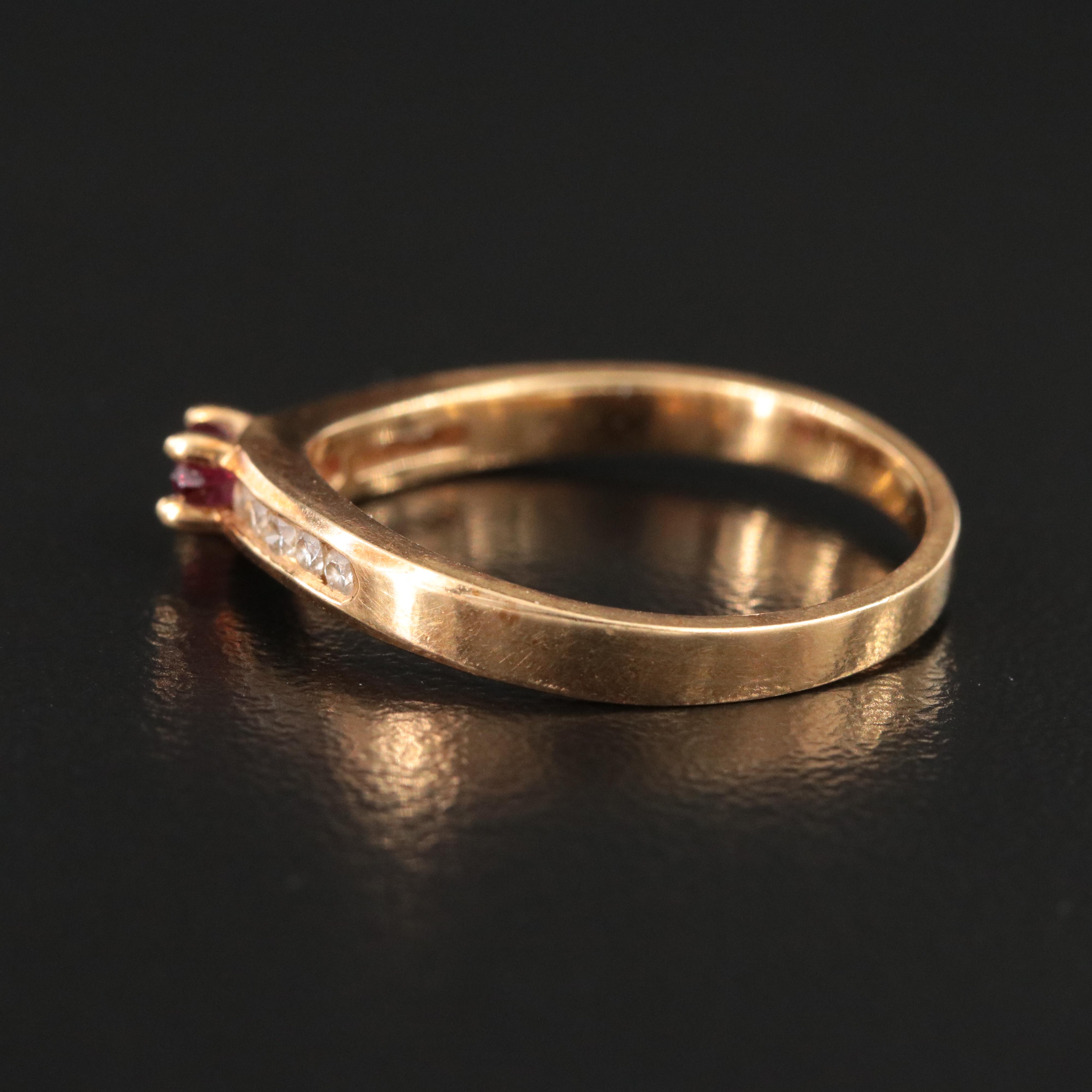 18K Ruby and Diamond Wave Ring