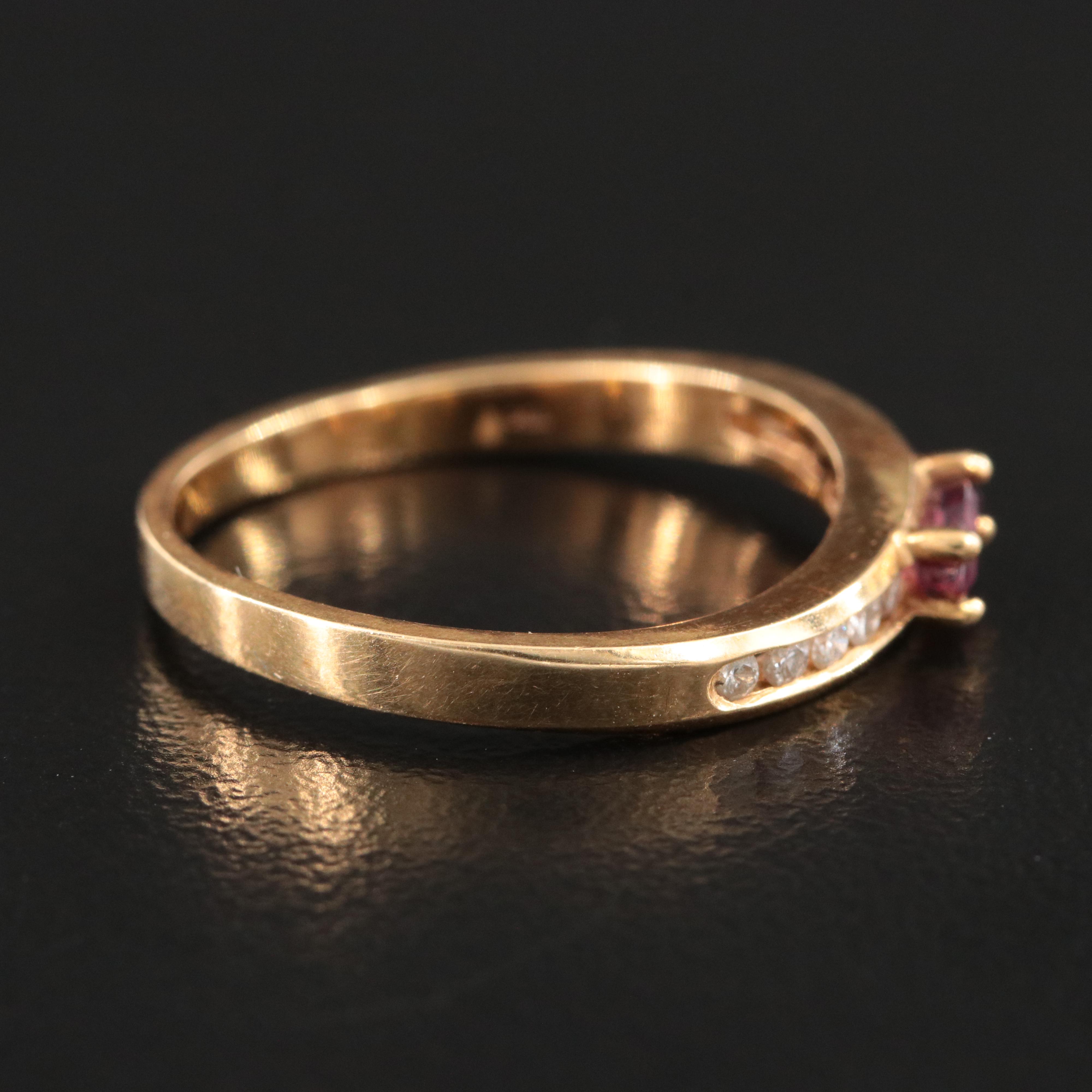 18K Ruby and Diamond Wave Ring