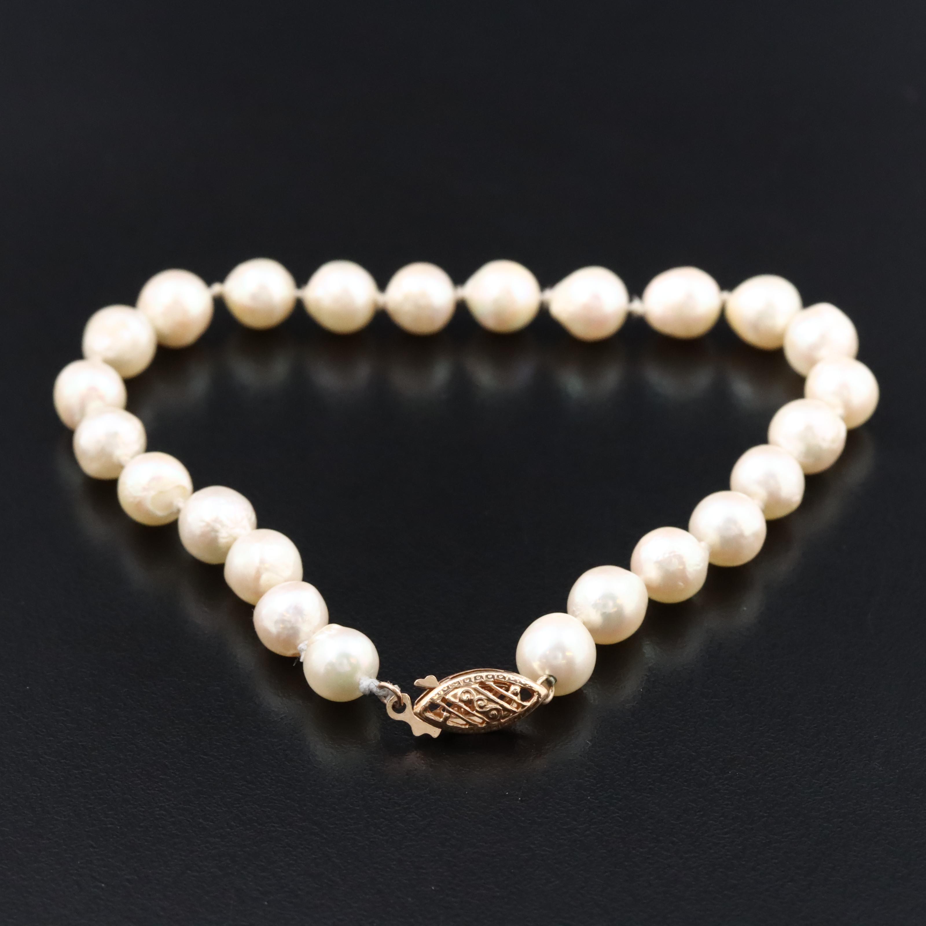 Pearl Bracelet with 14K Clasp
