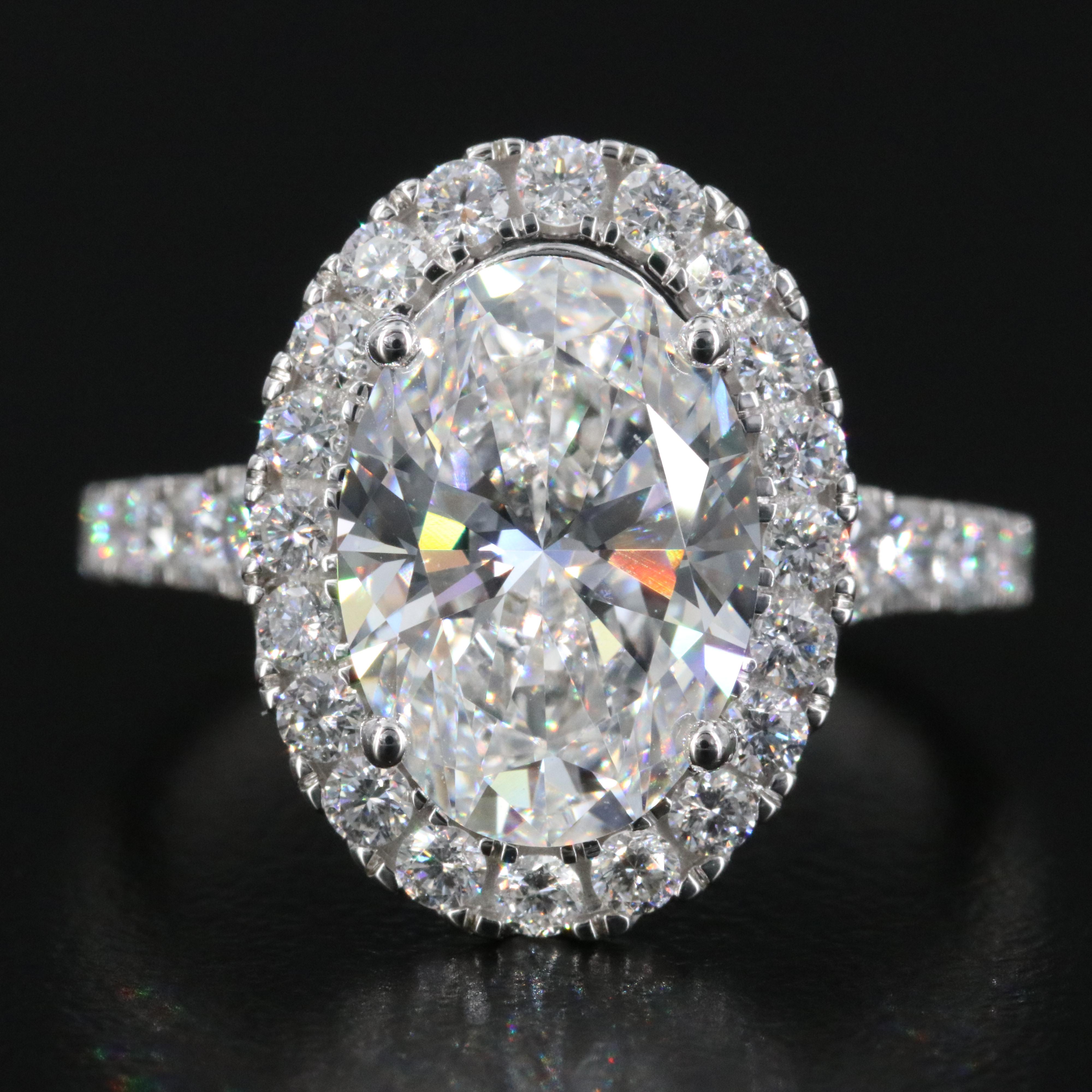 14K 4.82 CTW Lab Grown Diamond Halo Ring