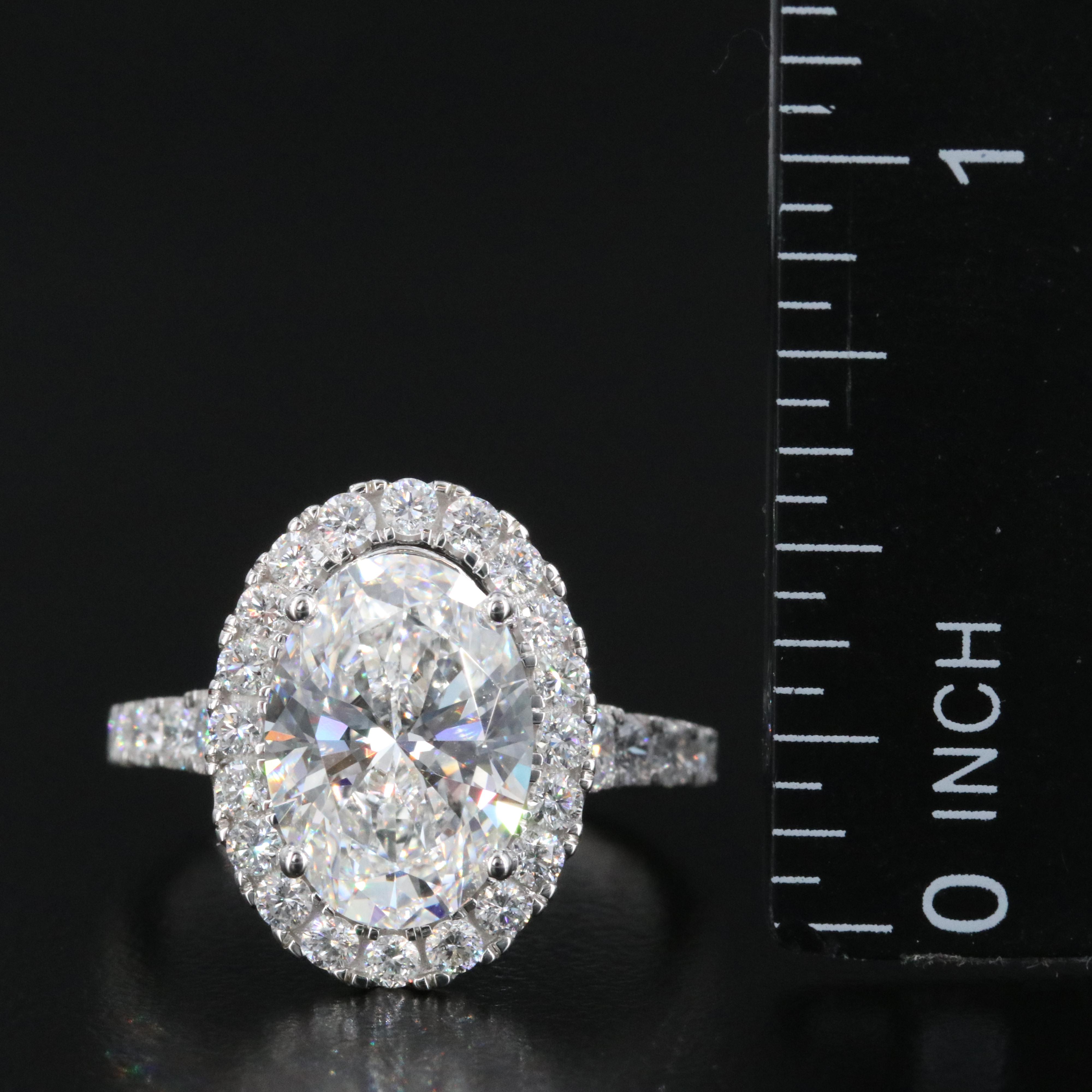 14K 4.82 CTW Lab Grown Diamond Halo Ring
