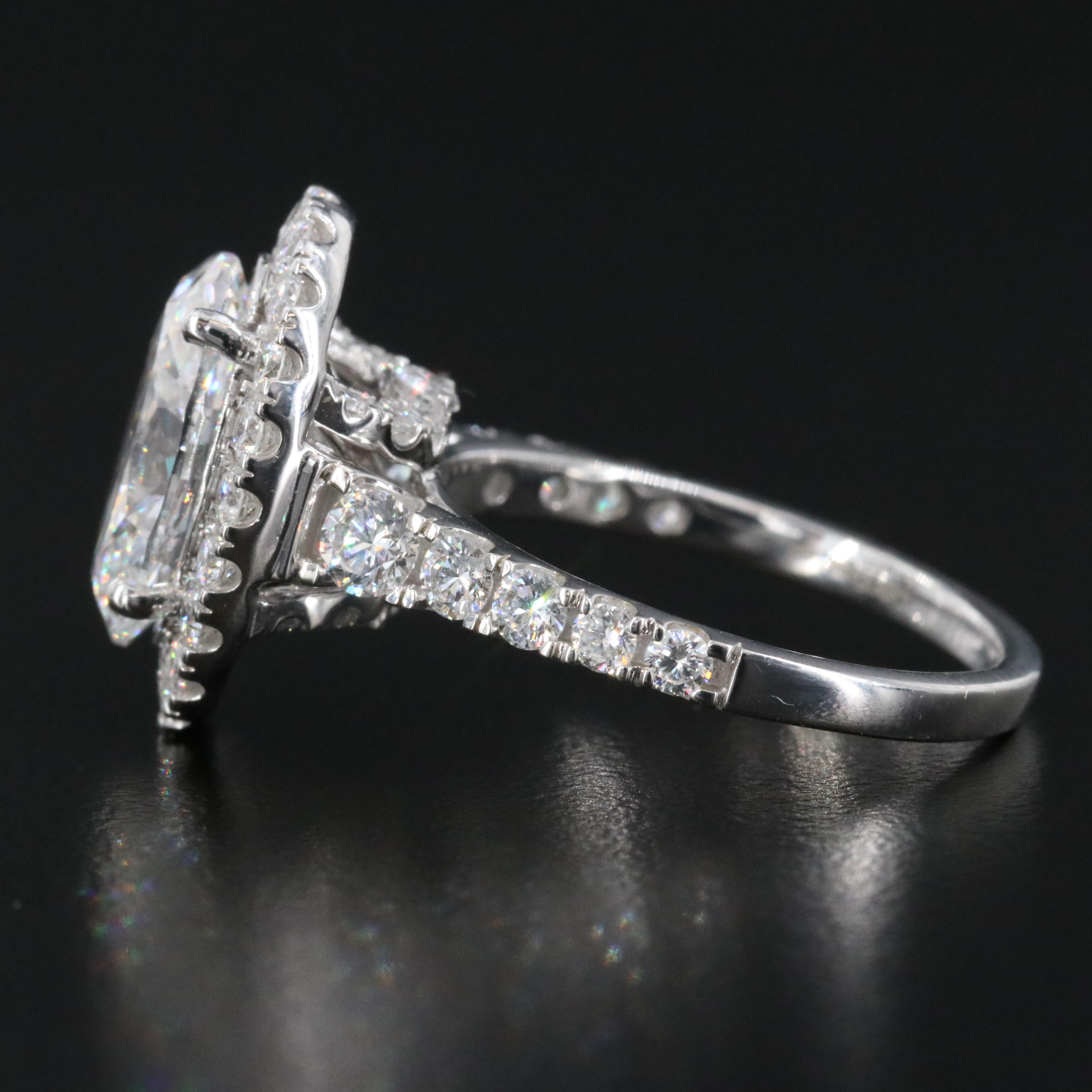 14K 4.82 CTW Lab Grown Diamond Halo Ring