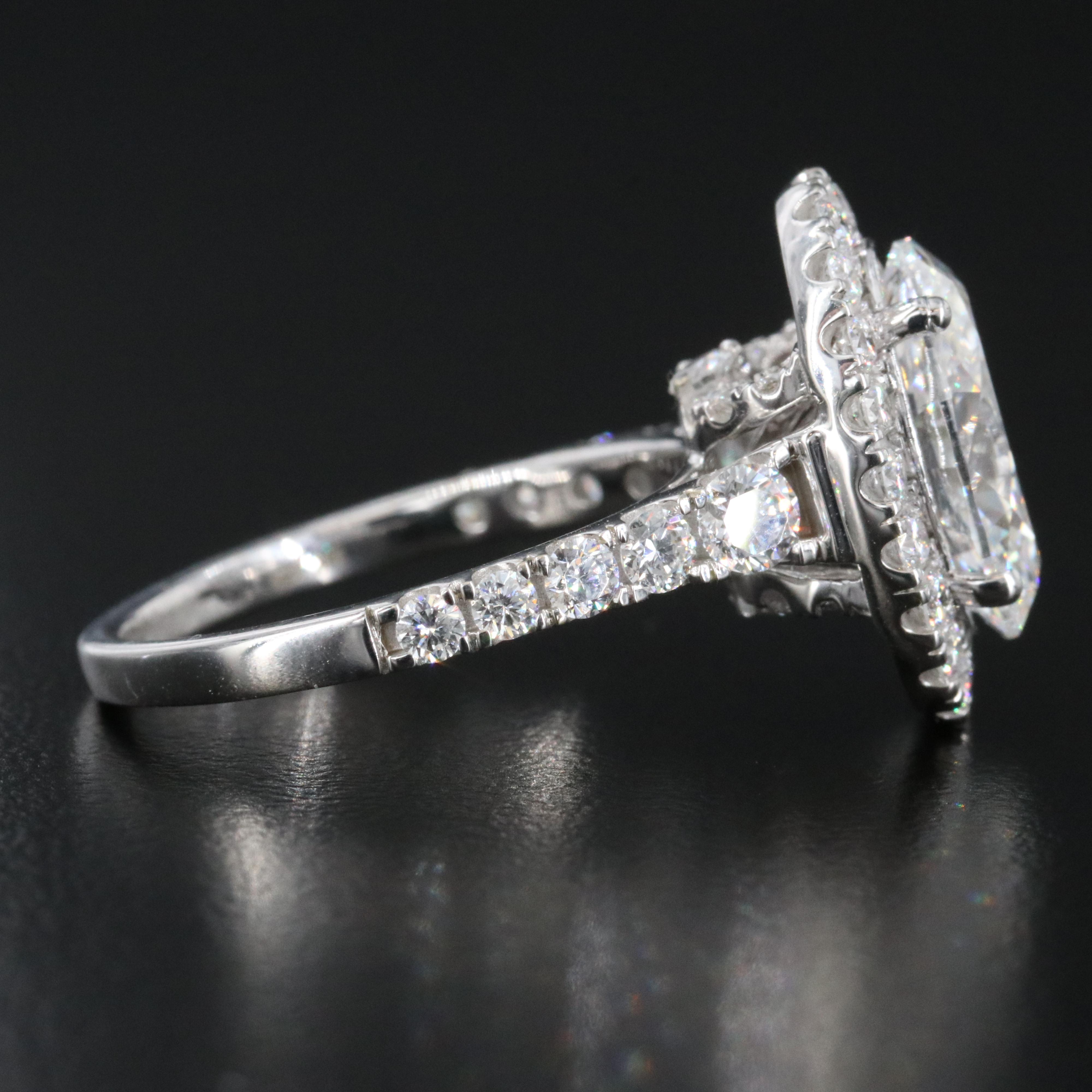 14K 4.82 CTW Lab Grown Diamond Halo Ring