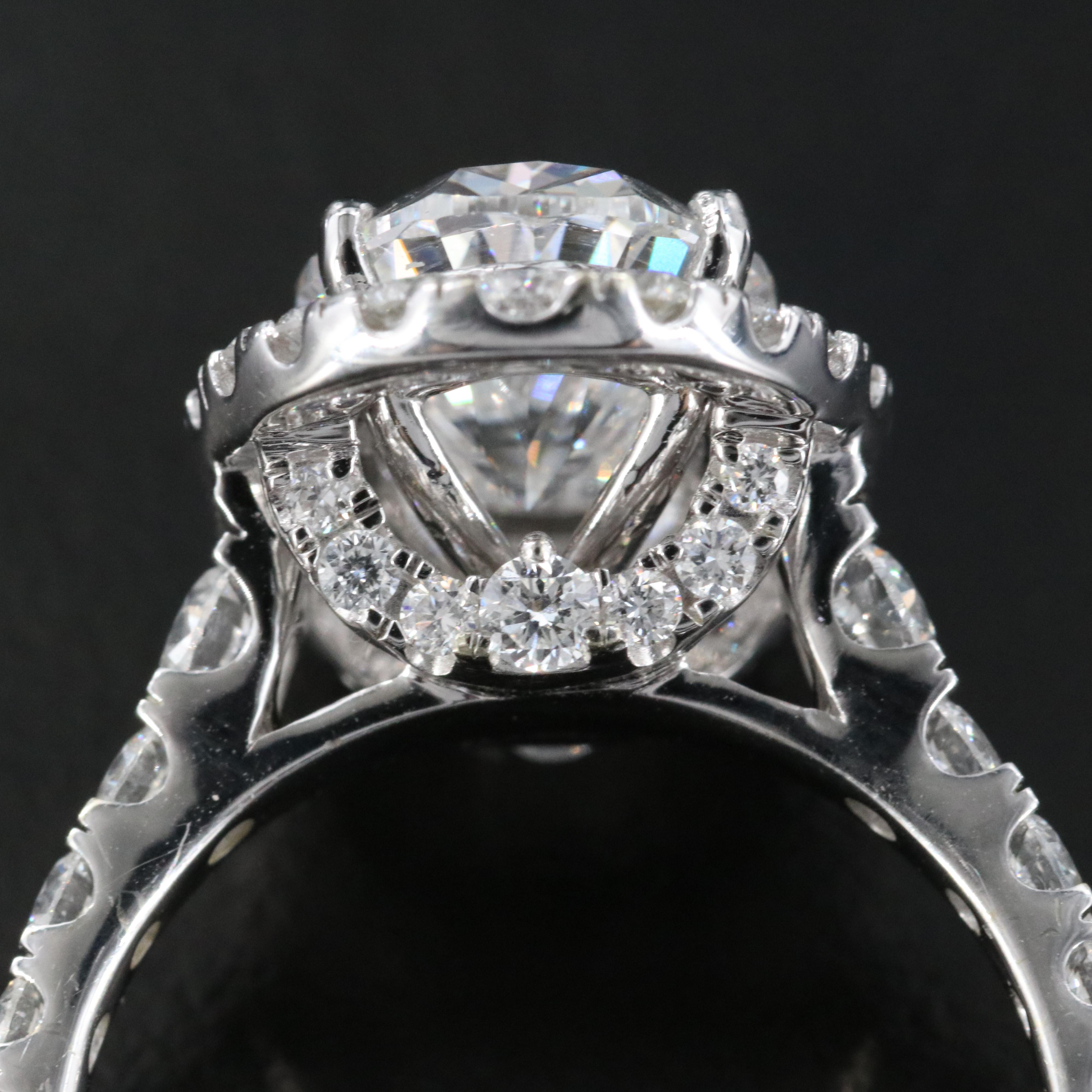 14K 4.82 CTW Lab Grown Diamond Halo Ring