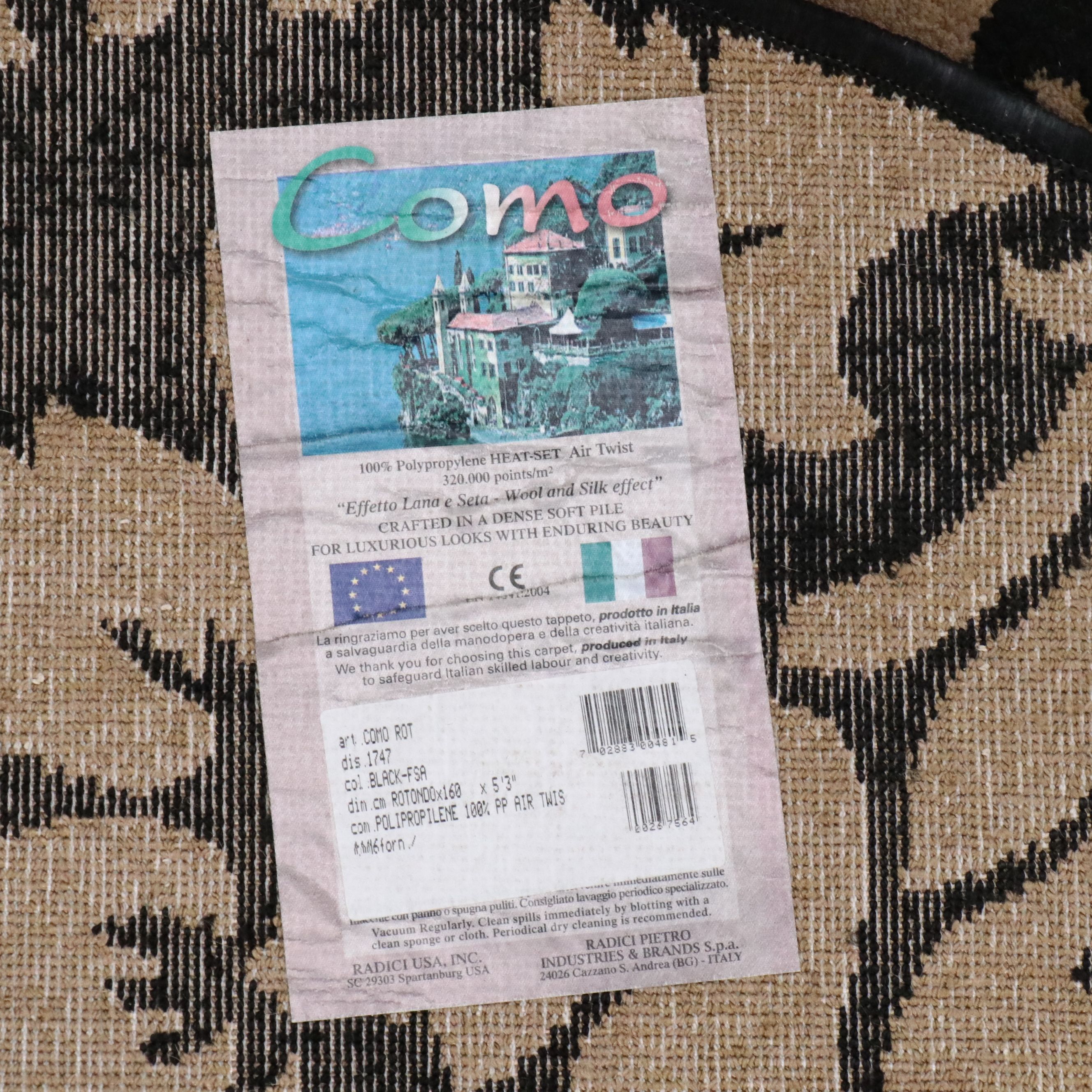 5'3 x 5'3 Machine Made Round Italian Como Round Accent Rug