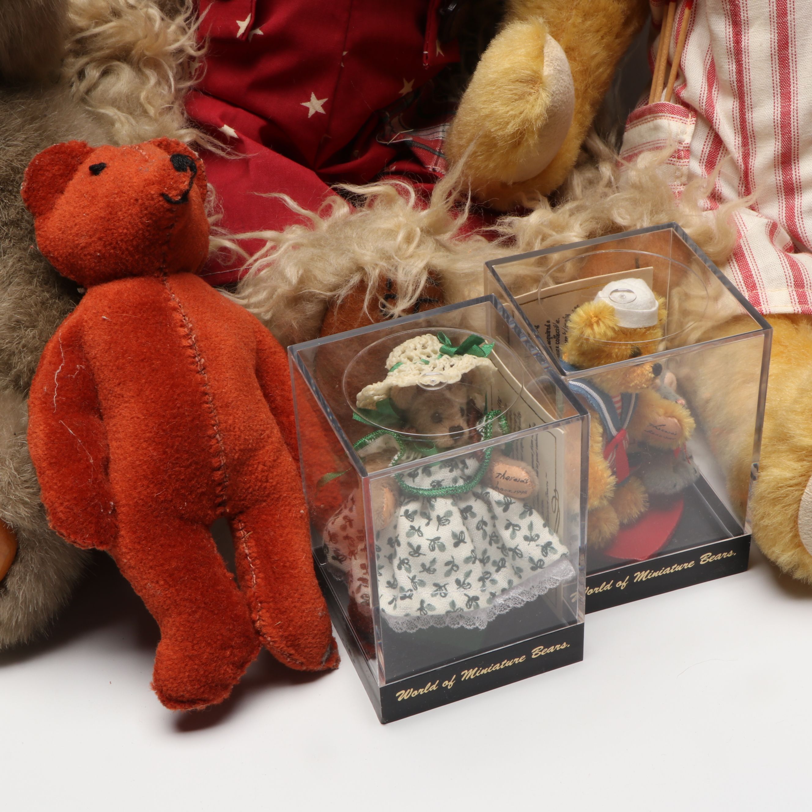 Boyds Limited Edition Mohair "Dolly Q. Bunnycombe" with Other Collectible Bears