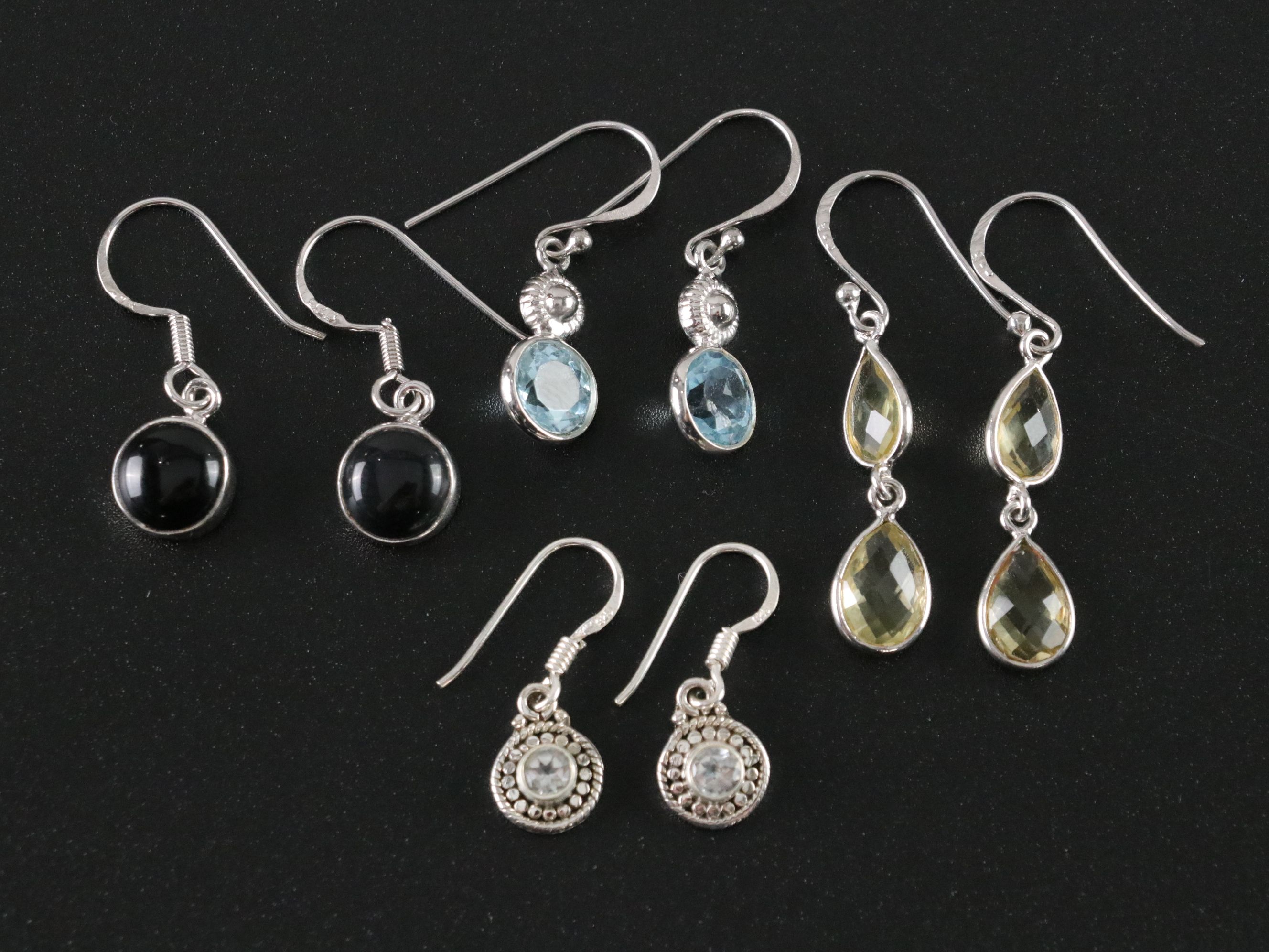 14 Assorted Sterling Silver Rings, Necklaces and Earrings