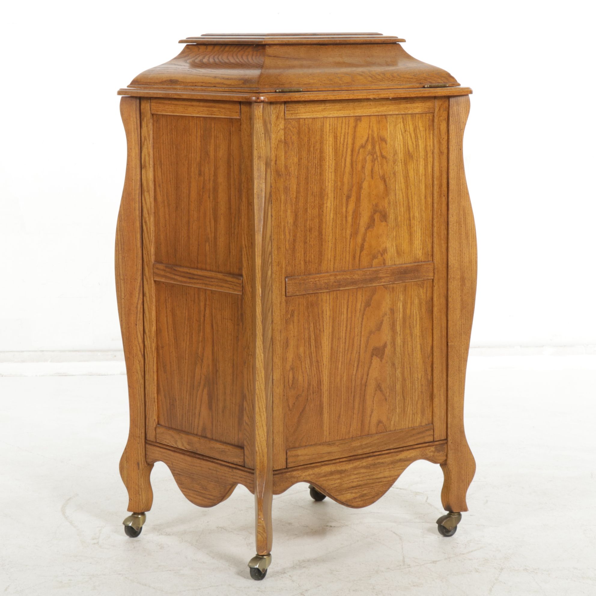 Oak Victrola-Style Bar Cabinet
