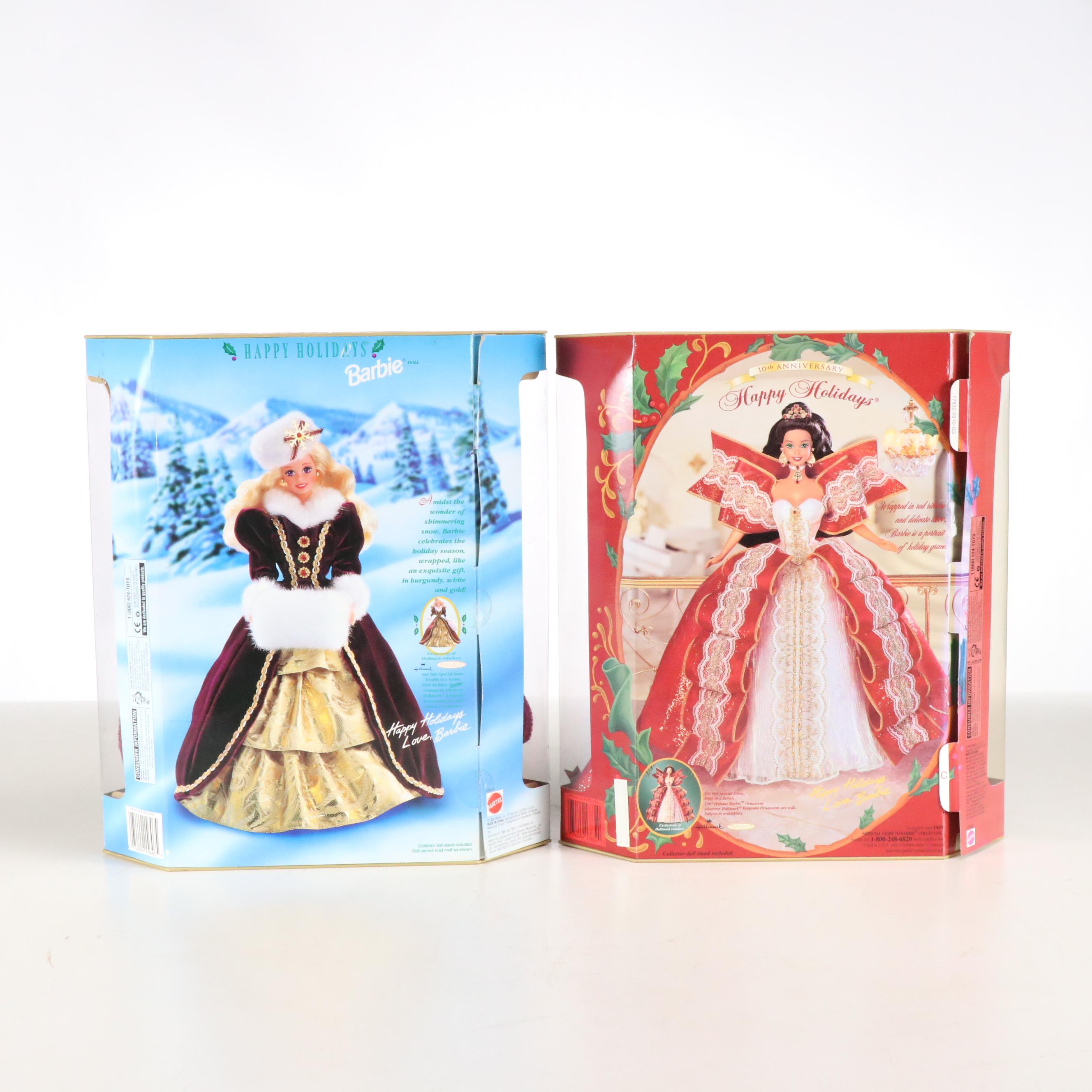 Barbie "Jewel Skating" and "Happy Holidays" with More Barbie Dolls