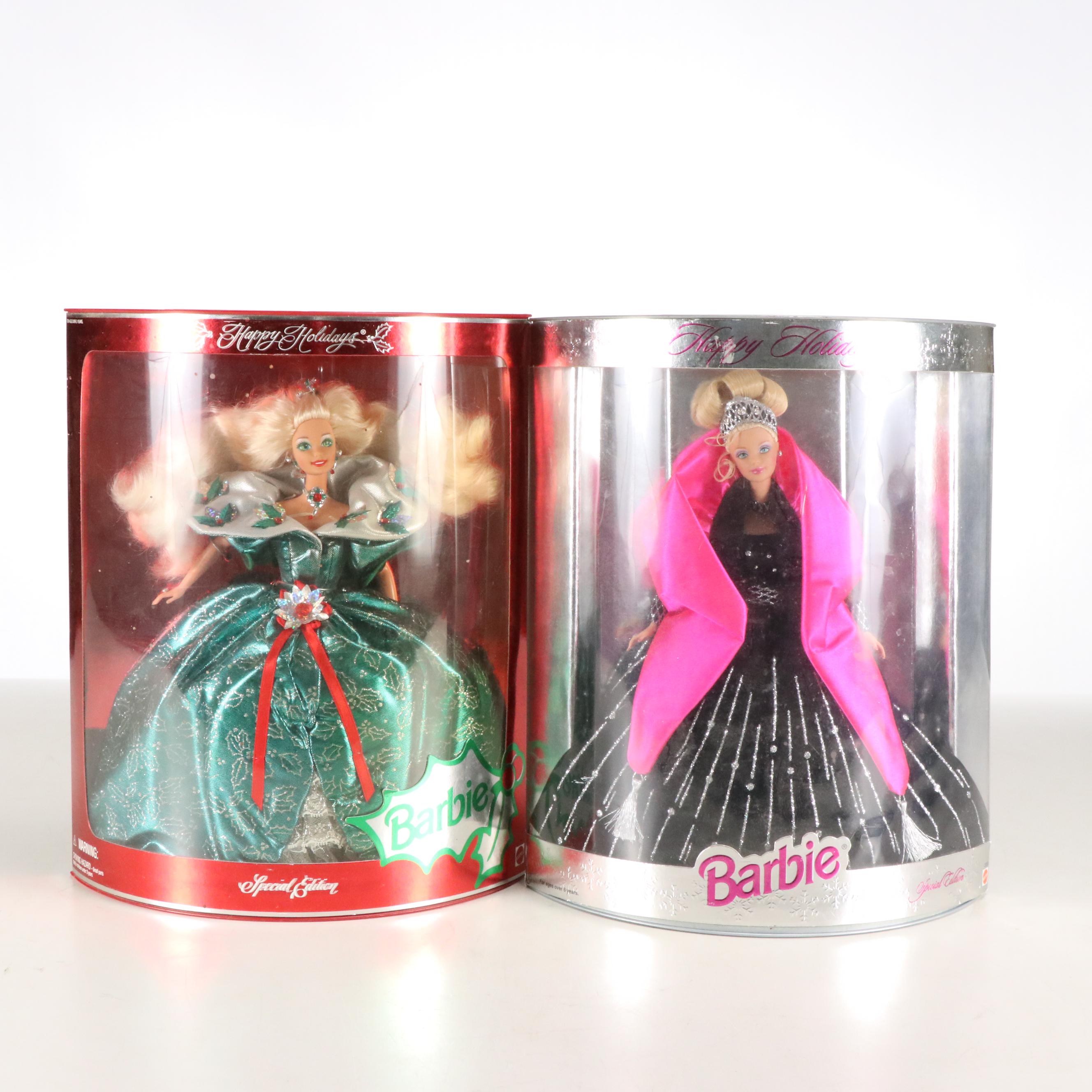 Barbie "Jewel Skating" and "Happy Holidays" with More Barbie Dolls