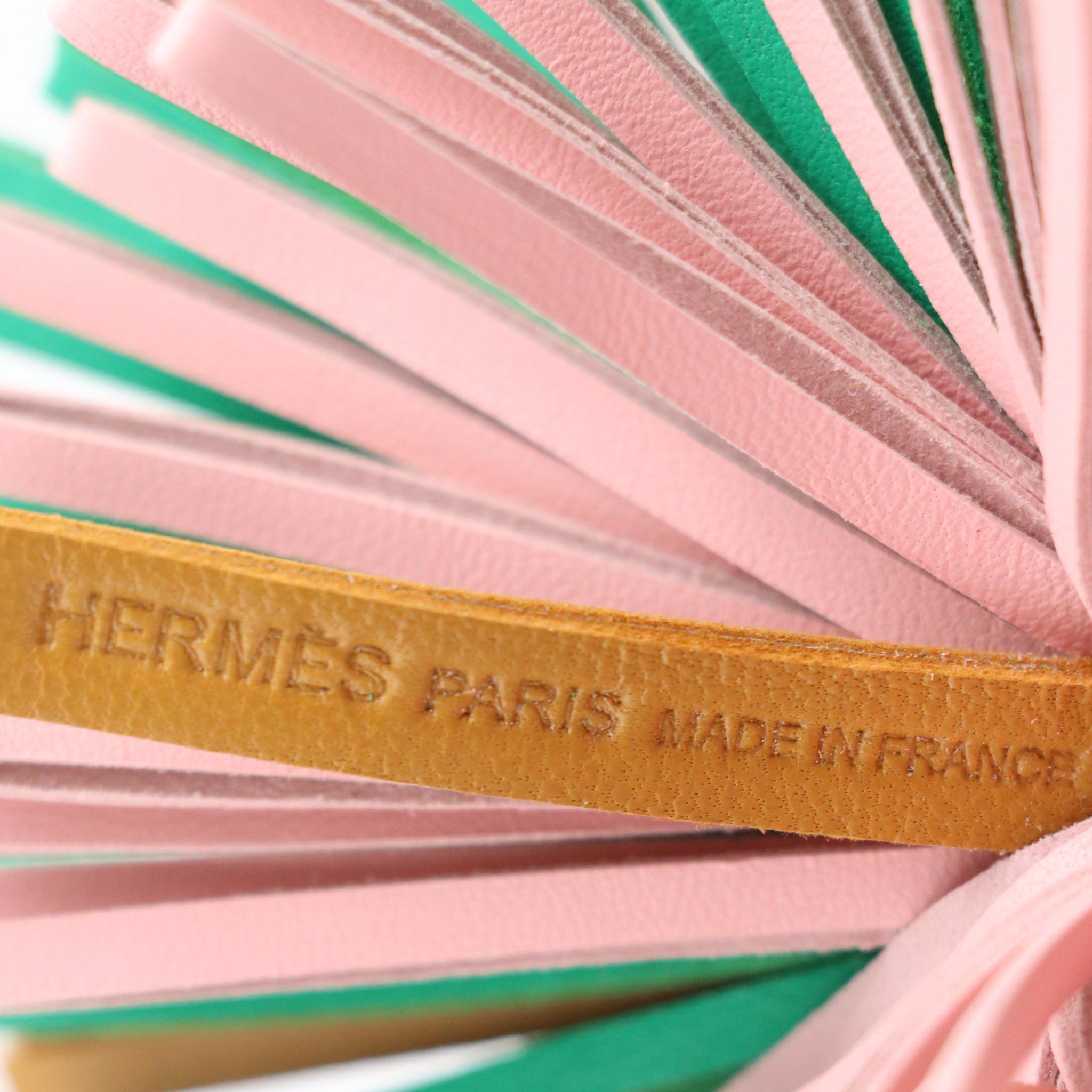Hermès Carmen Tassel Key Ring/Bag Charm in Tricolor Lambskin Leather